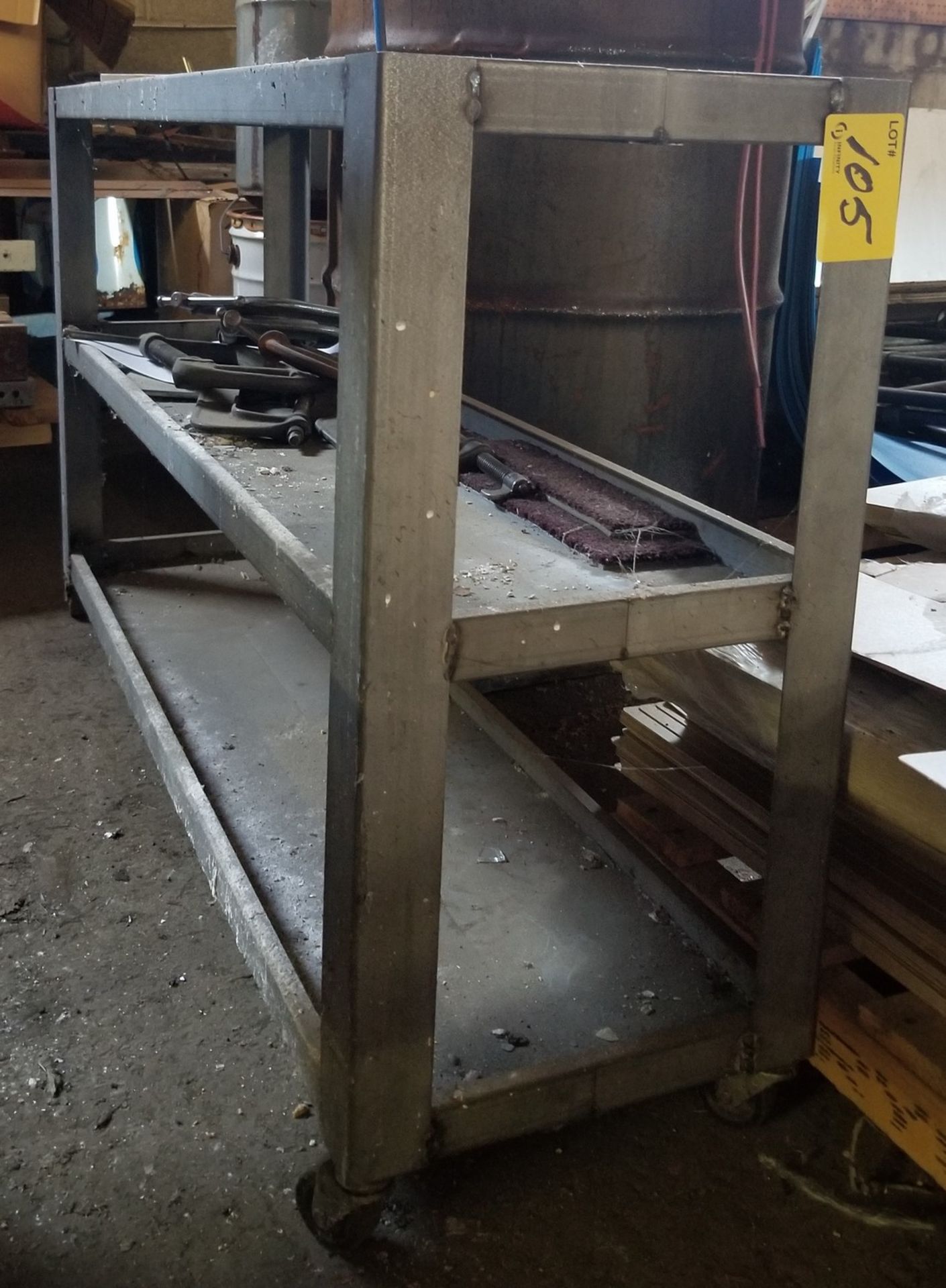 LOT - (4) METAL SHOP SHELVES