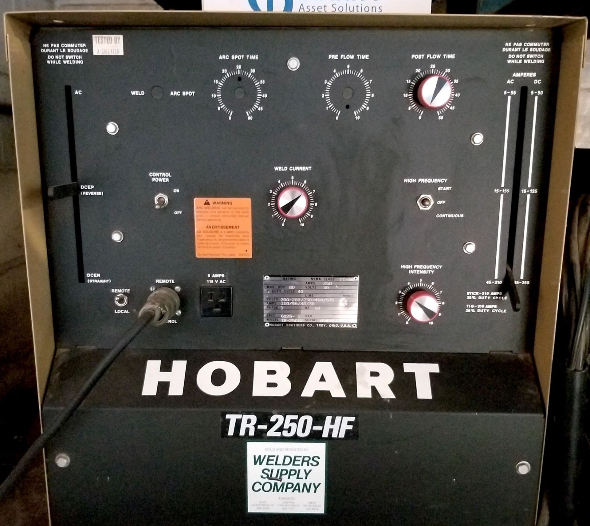 HOBART TR-250-HF WELDER - Image 4 of 5