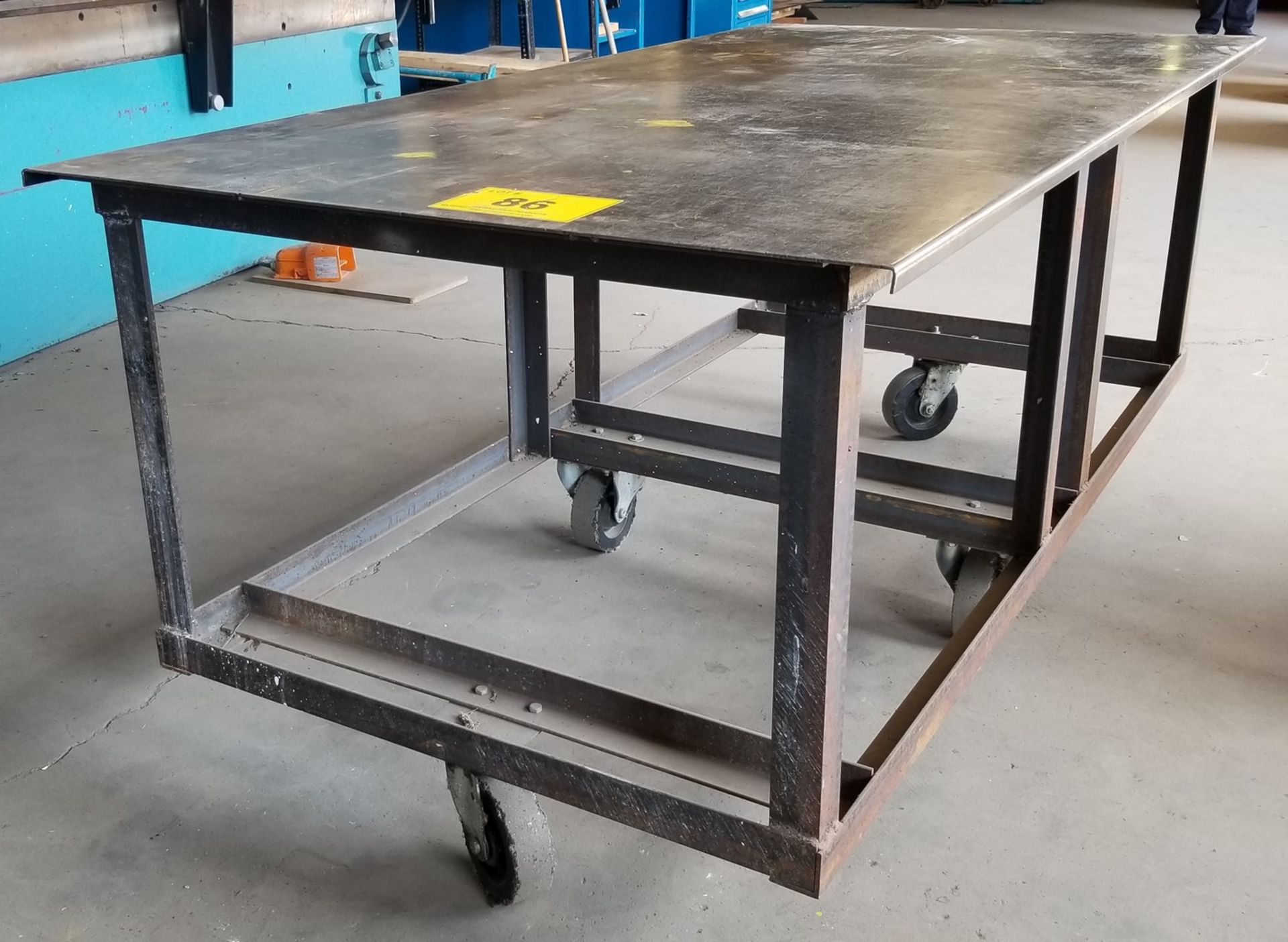 PORTABLE STEEL TABLE, 76"L X 40"W X 32"H