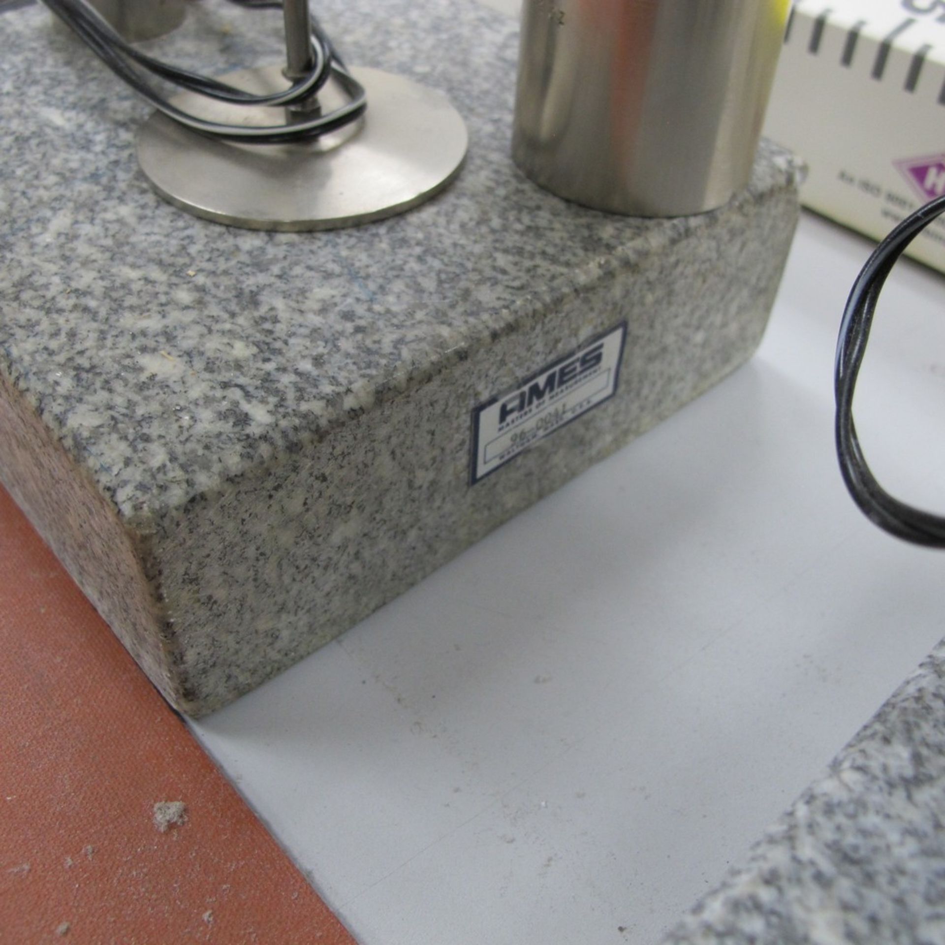 AMES GRANITE PLATE, STAND, WEIGHTS AND DIGITAL GAUGE (LAB) - Image 2 of 2