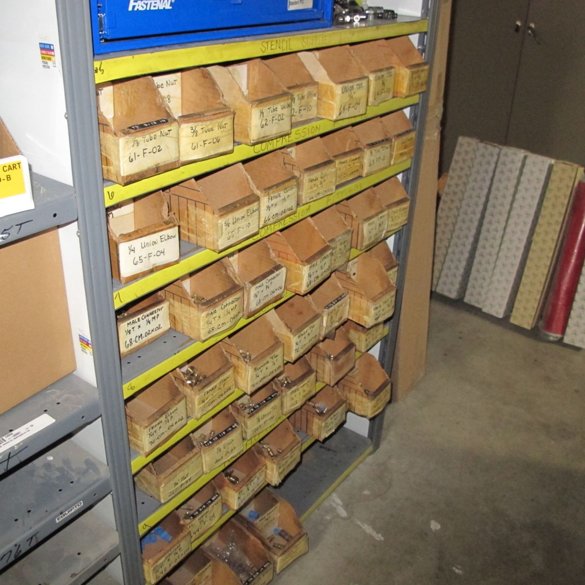 LOT OF ASST. FASTENERS, PARTS CABINETS, SHIM STOCK, SPRINGS, TURN BUCKLE HOOKS, MARKHAM IMAGE - Image 26 of 26