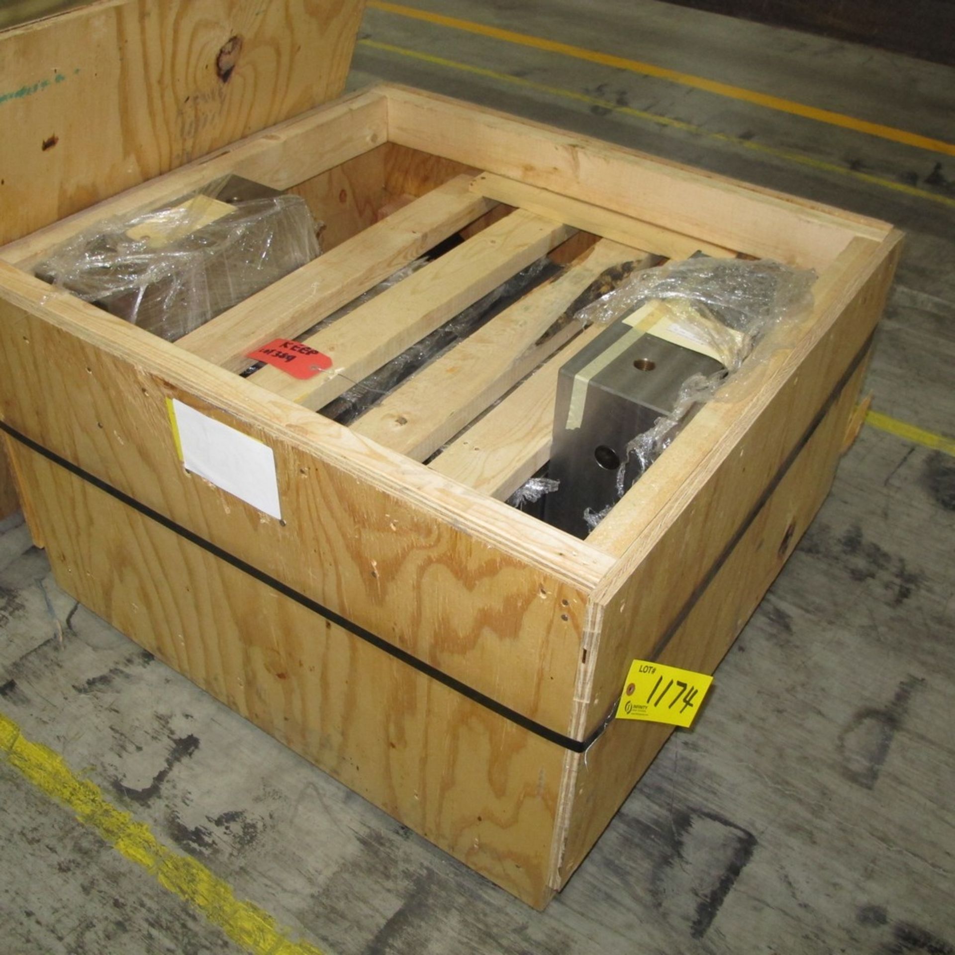 CASE/CRATE OF (4) EMBOSSER BLOCKS W/ BEARINGS (WEST CENTER PLANT)