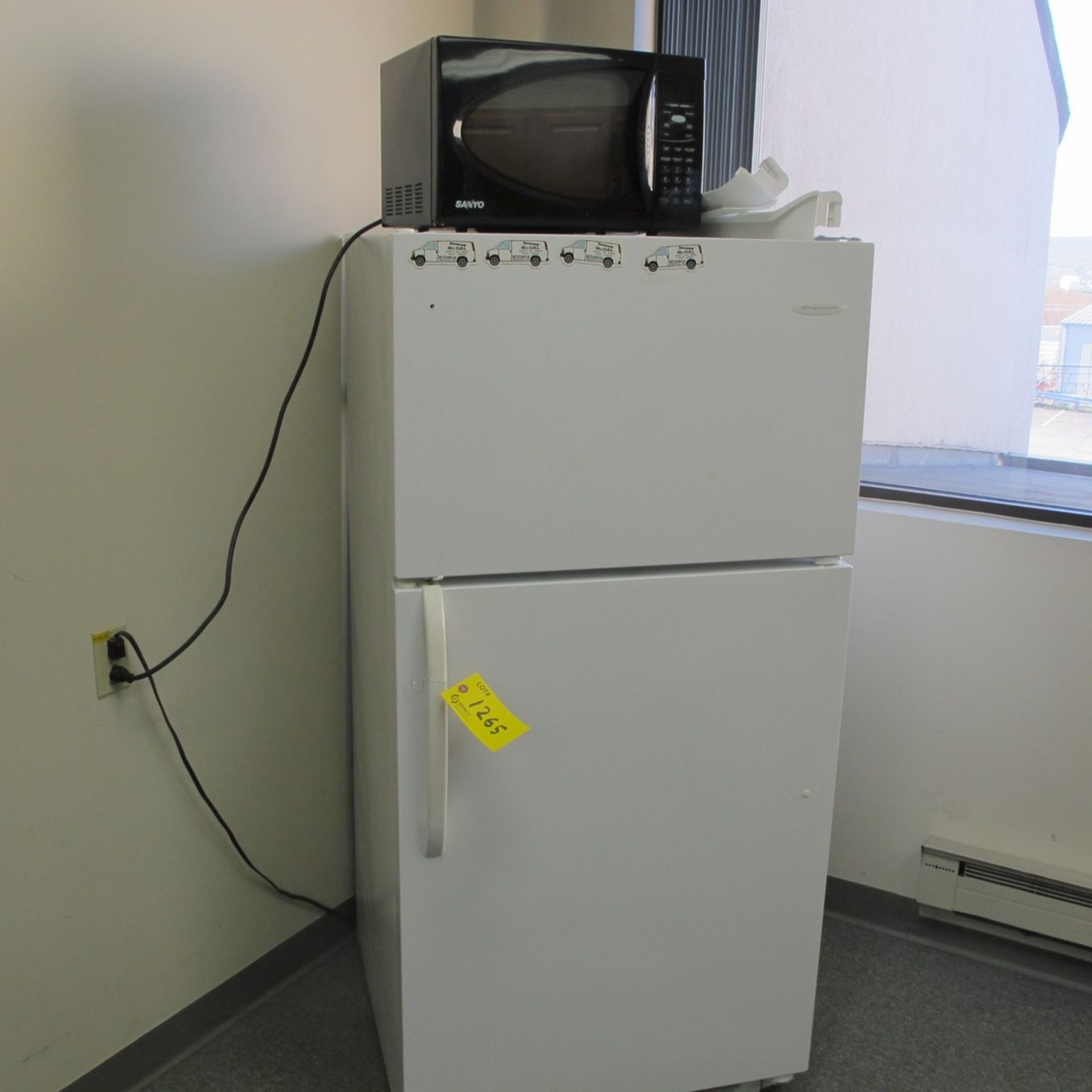 FRIGIDAIRE FRIDGE, SANYO MICROWAVE, KEURIG COFFEE MAKER (NO CONTENTS) (UPPER EAST OFFICES)