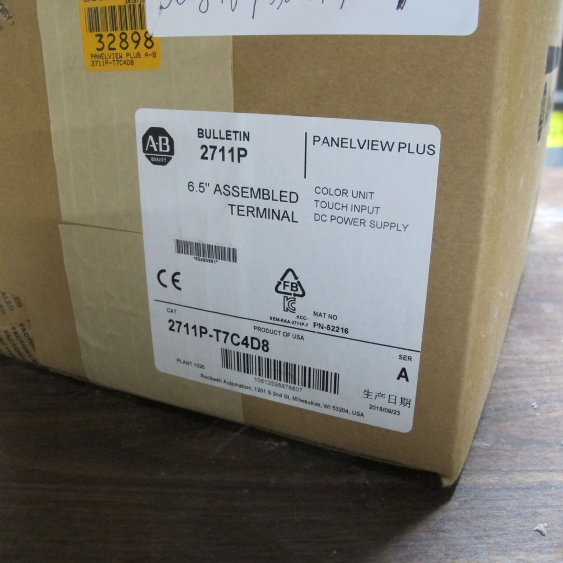 ALLEN BRADLEY 6.5" ASSEMBLED TERMINAL, PANELVIEW PLUS, 2711P-T7C4D8 ($3,241 BOOK VALUE) (NORTH - Image 3 of 3