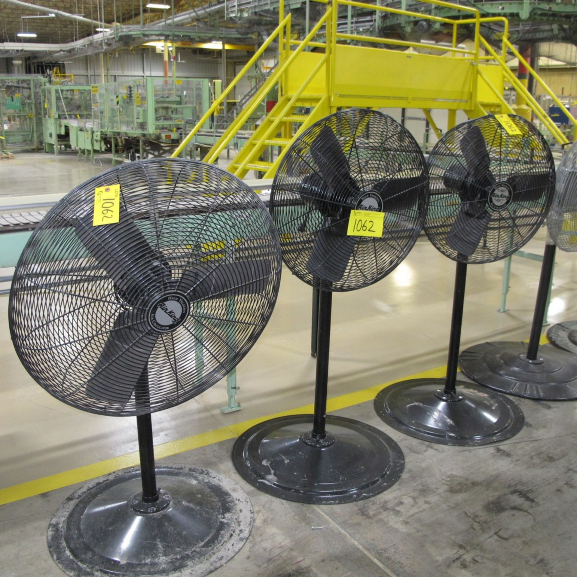 LOT OF (3) AIR KING INDUSTRIAL PEDESTAL FANS W/ ADJUSTABLE HEIGHT (NORTH CENTER PLANT)