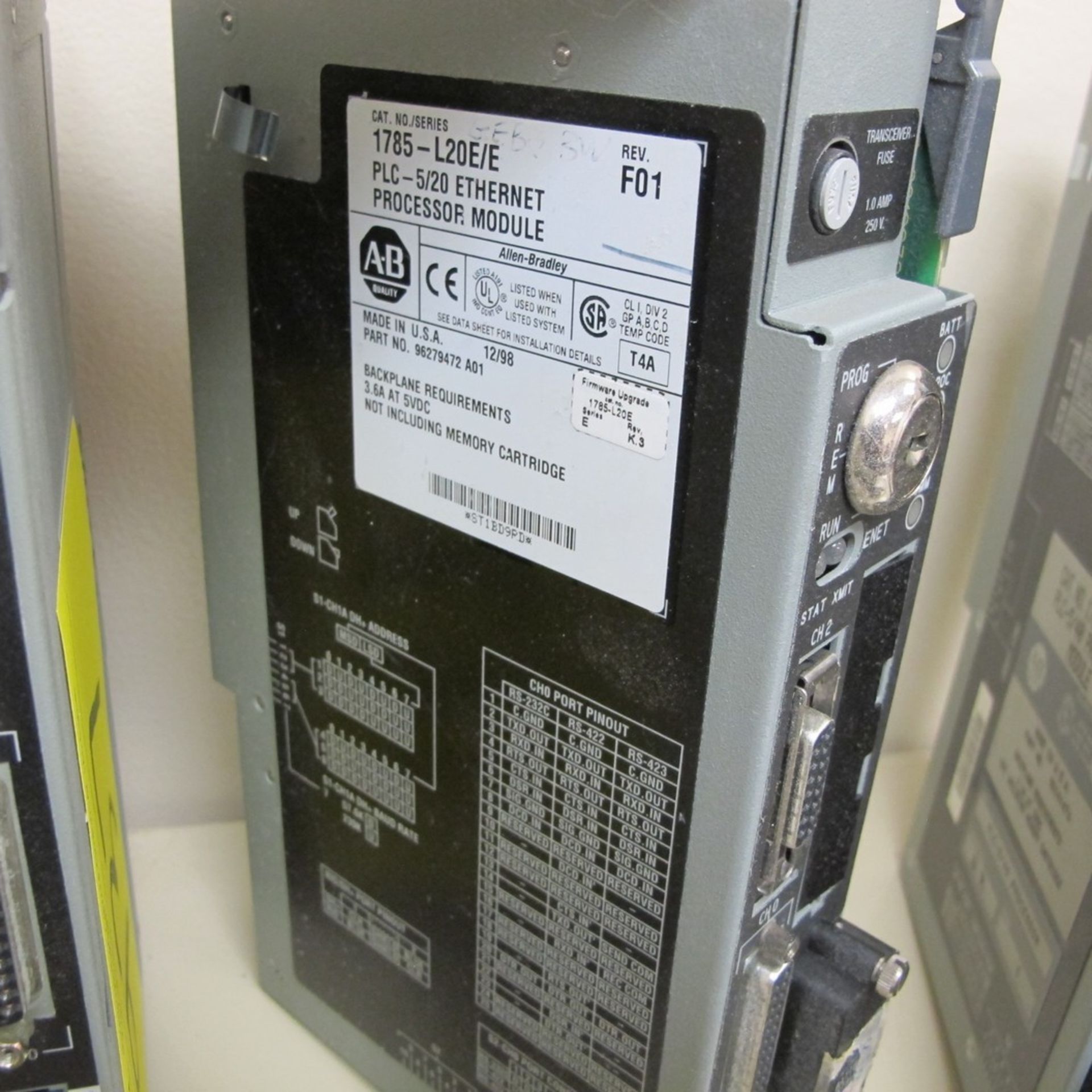 ALLEN BRADLEY 1785-L20E/E PLC-5/20 CONTROLNET PROCESSOR MODULE (2ND FLOOR NORTH OFFICES) - Image 2 of 2