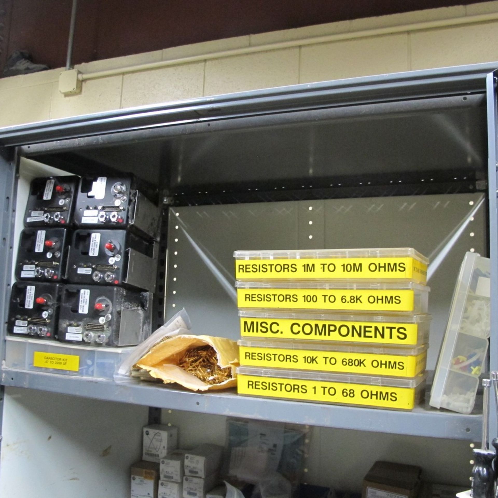 6-LEVEL, 2-DOOR METAL STORAGE CABINET W/ ASST. ELECTIRCAL PARTS (NORTH ELECTRICAL ROOM) - Image 2 of 7