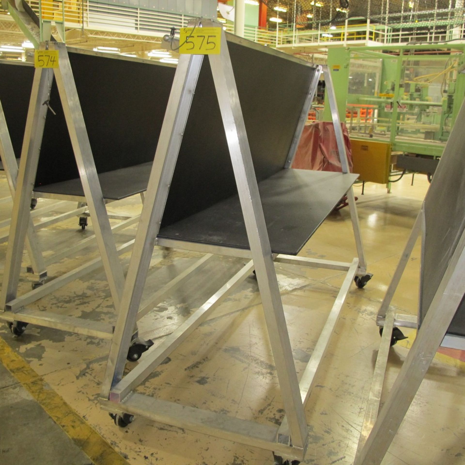 ALUMINUM A-FRAME PORTABLE BLACK BOARD W/ BACK BENCH, APPROX. 8'L X 3'W X 69"H (NORTH CENTER PLANT) - Image 2 of 2