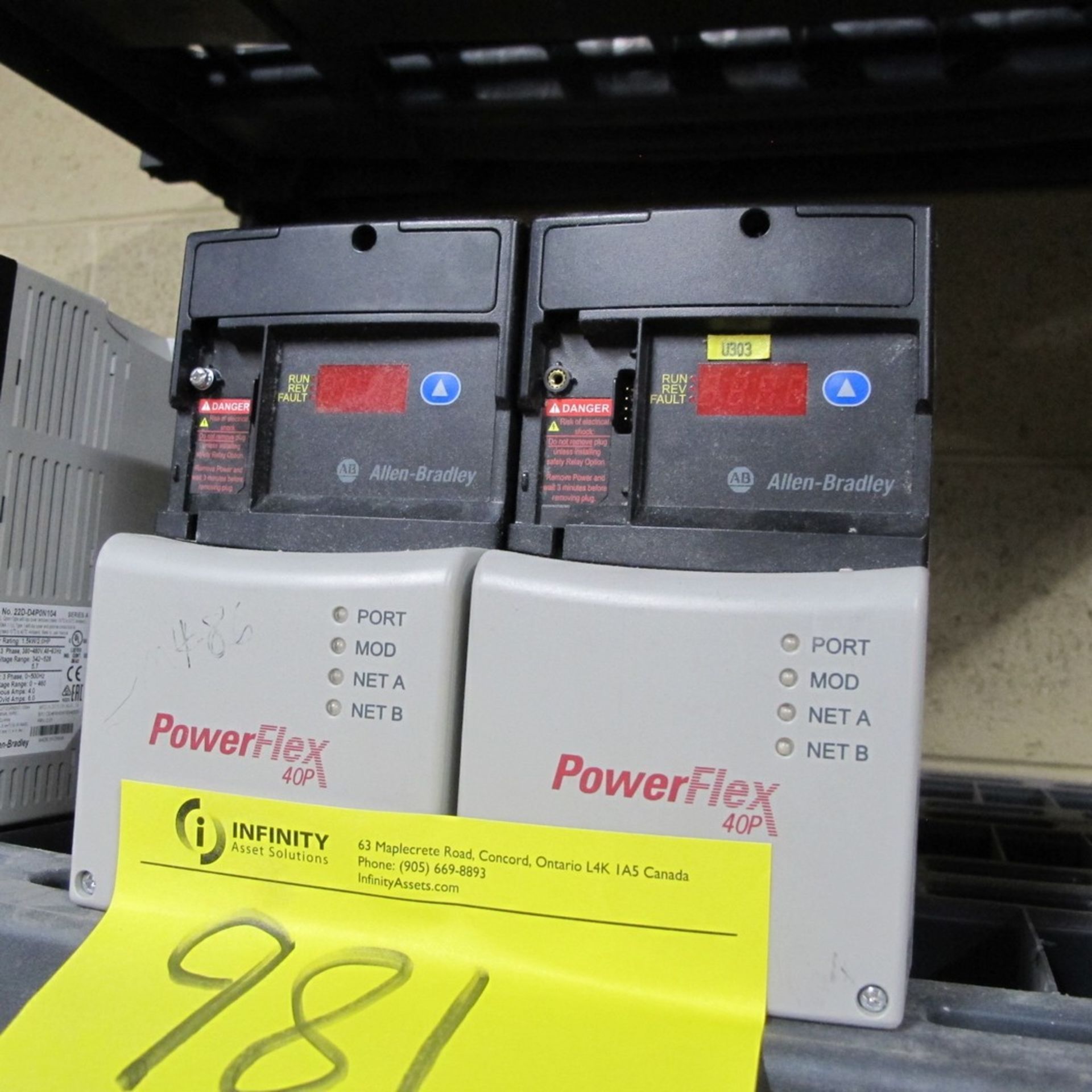 LOT OF (2) POWERFLEX 40P MODULES 22D-D4P0N104 (NORTH ELECTRICAL ROOM)