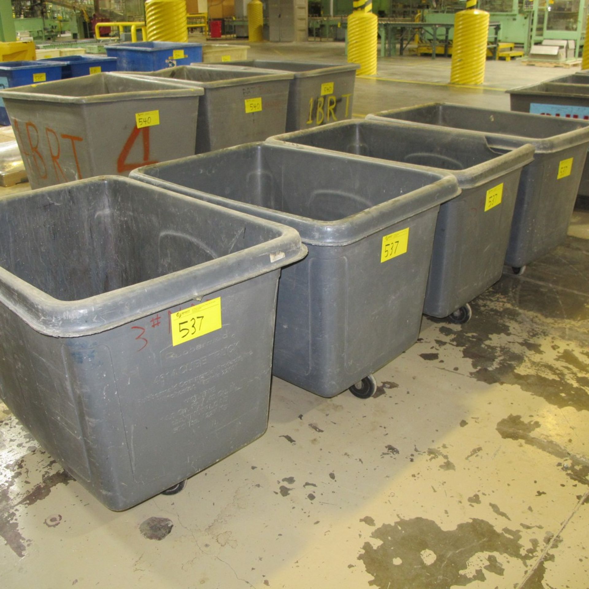 LOT OF (4) PLASTIC BINS ON CASTERS (CENTER NORTH PLANT)