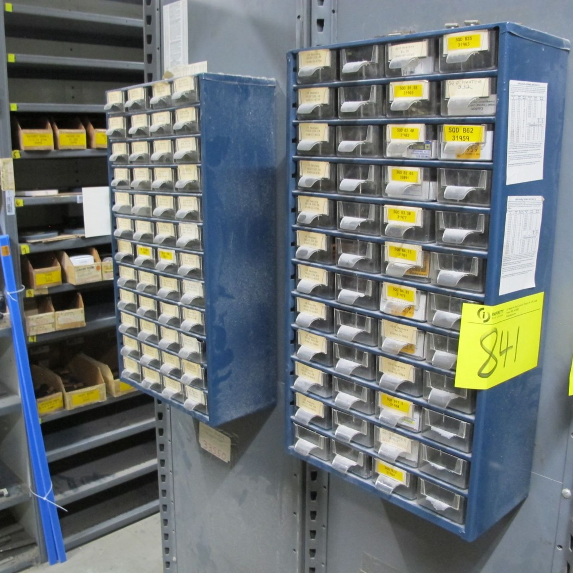 LOT OF (4) PARTS CABINETS W/ ABW23-76 PARTS, CH HEATERS, GE HEATERS (SUBJECT TO BULK BID LOT 827) ( - Image 3 of 3