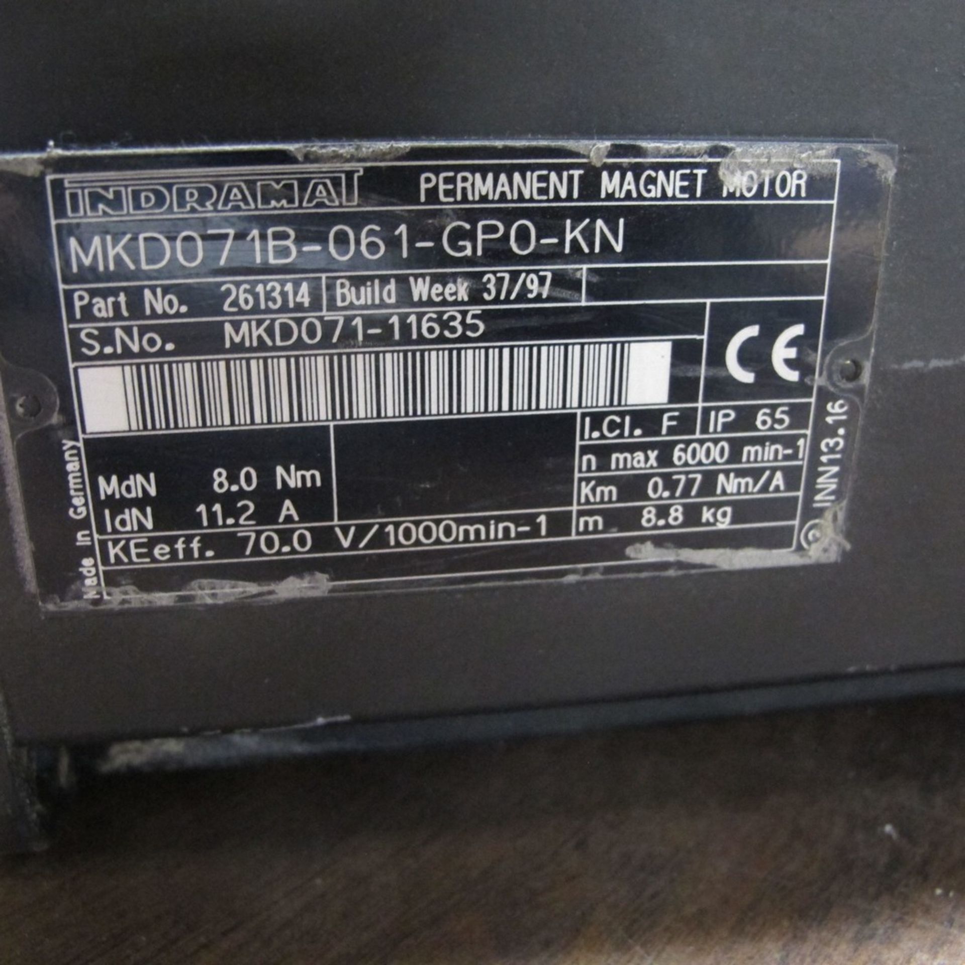 INDRAMAT PERMANENT MAGNET MOTOR, MKD071B-061-GPO-KN (NORTH CENTER PLANT, UPPER FLOOR) - Image 2 of 2