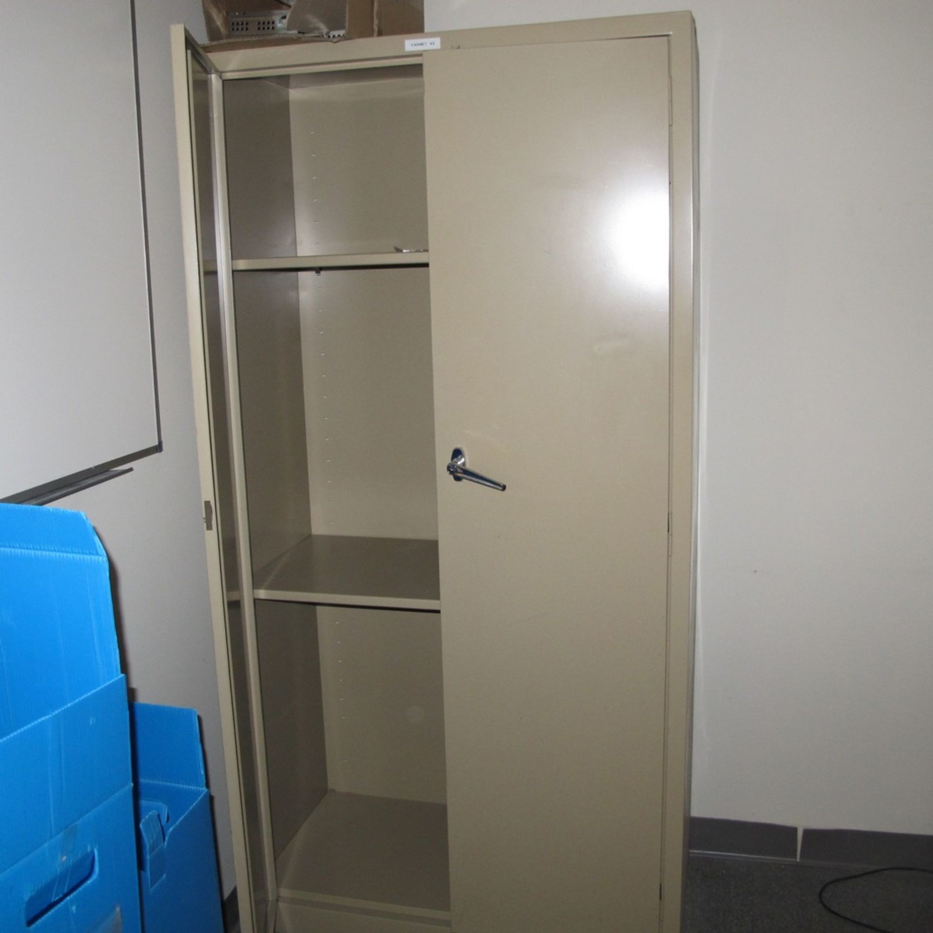 LOT OF FURNITURE IN LAB OFFICE INCLUDING L-SHAPED DESK, CHAIR, (2) FILE CABINETS, BOOKCASE, 2-DOOR - Image 2 of 3