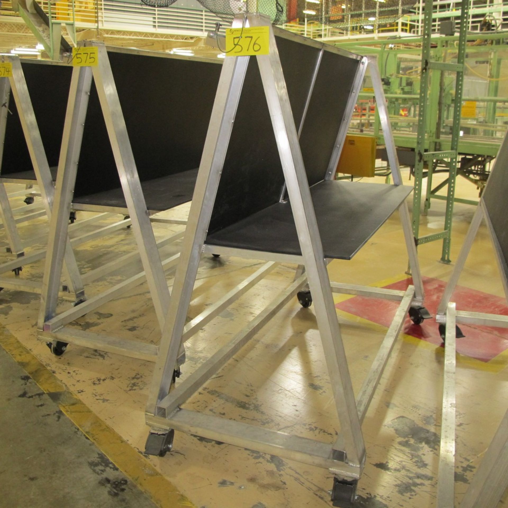 ALUMINUM A-FRAME PORTABLE BLACK BOARD W/ BACK BENCH, APPROX. 8'L X 3'W X 69"H (NORTH CENTER PLANT) - Image 2 of 2