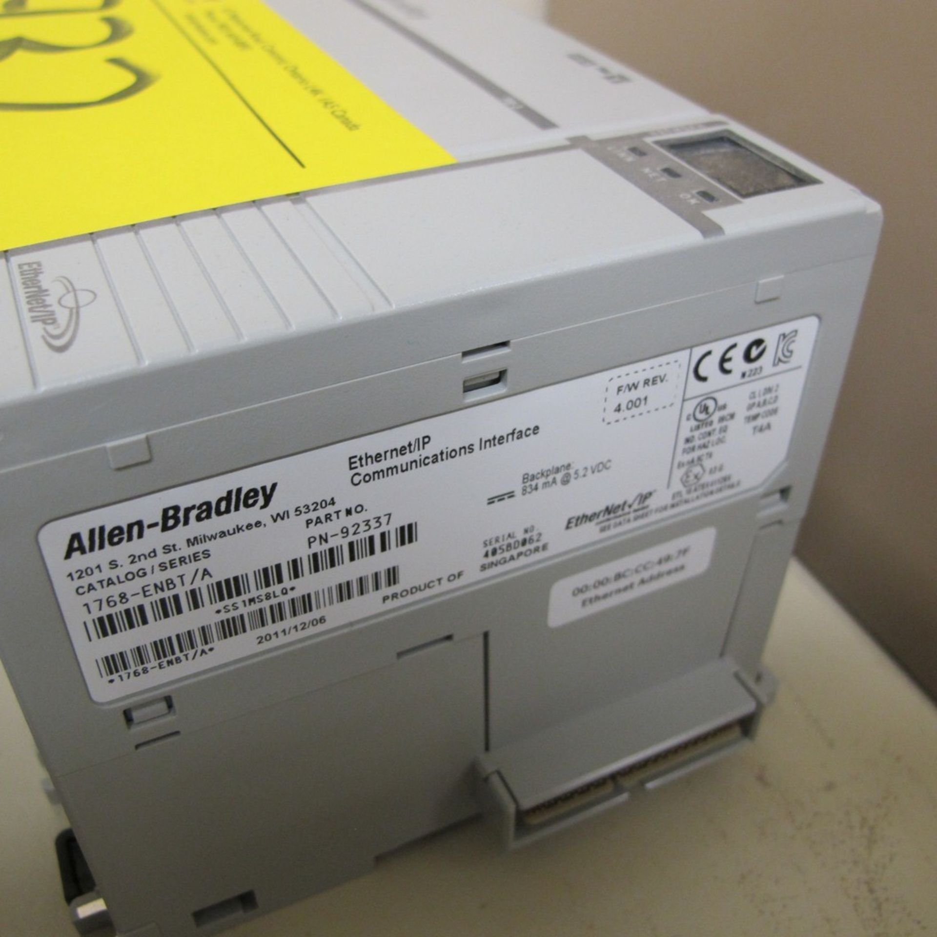 ALLEN BRADLEY ETHERNET I/P COMMUNICATIONS INTERFACE, 1768-ENBT/A (2ND FLOOR NORTH OFFICES) - Image 2 of 2