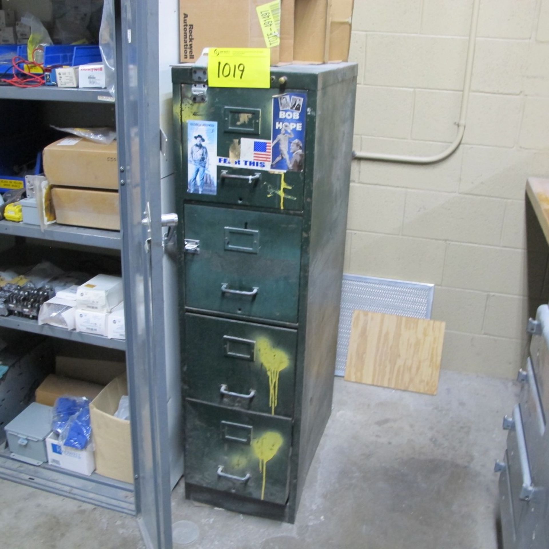 ALL REMAINING FURNITURE IN ELECTRICAL SHOP INCLUDING (4) FILE CABINETS, (2) SHELVING UNITS, (2) - Image 3 of 6