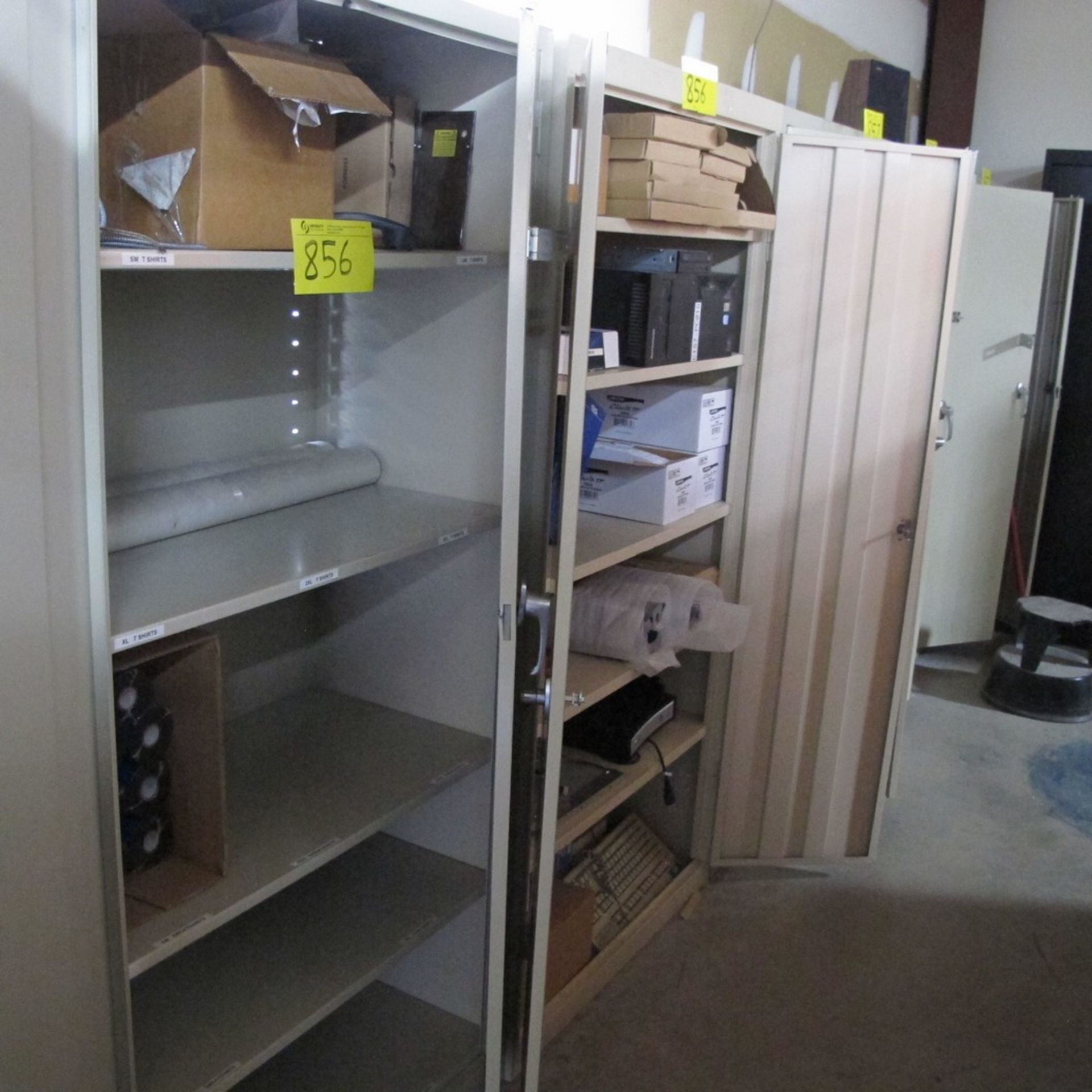 LOT OF (2) 2-DOOR METAL STORAGE CABINETS W/ CONTENTS (SUBJECT TO BULK BID LOT 827) (PARTS CRIB, - Image 2 of 4