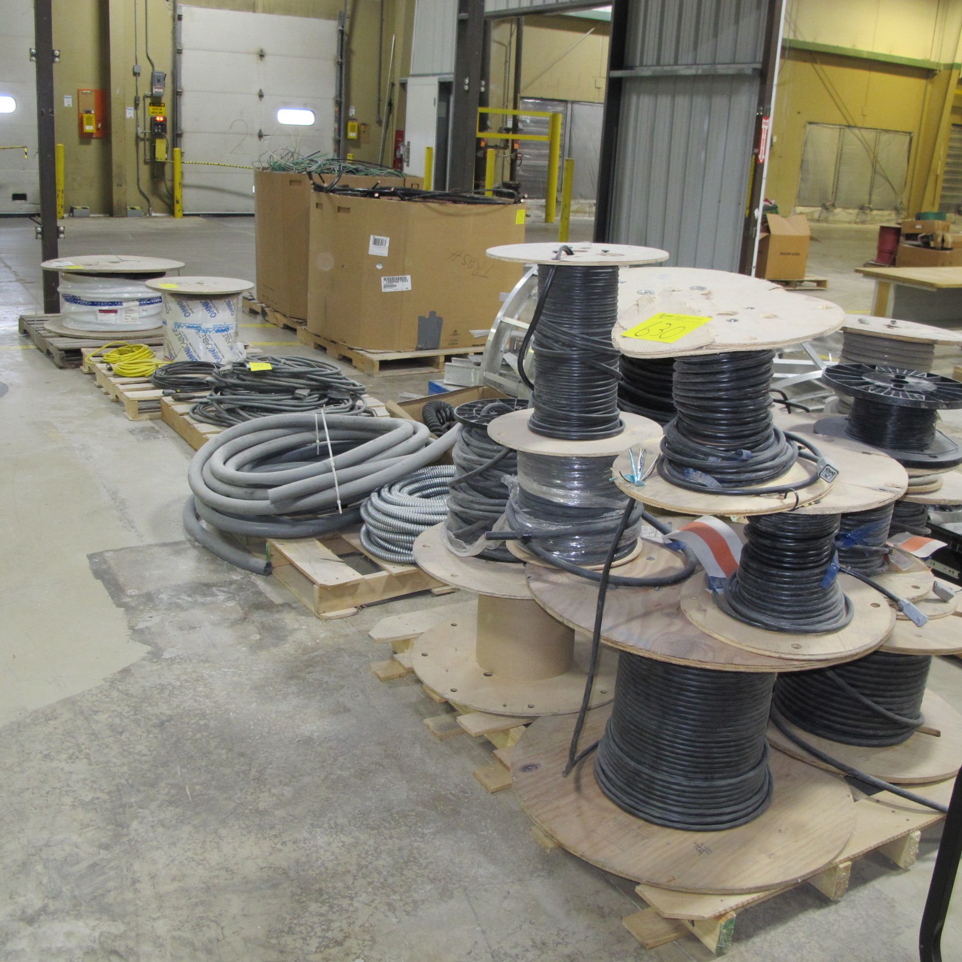 LOT OF (5) PALLETS W/ SPOOLS OF WIRE (WEST CENTER PLANT)