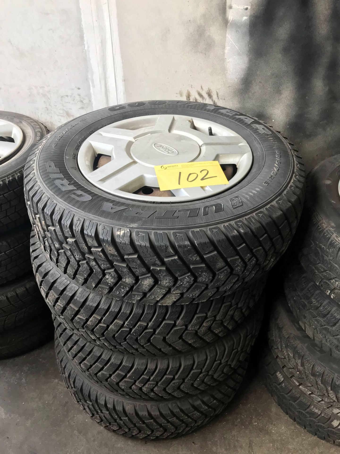 LOT (4) GOODYEAR ULTRA GRIP TIRES, P215/70R15 WINTER - Image 3 of 4