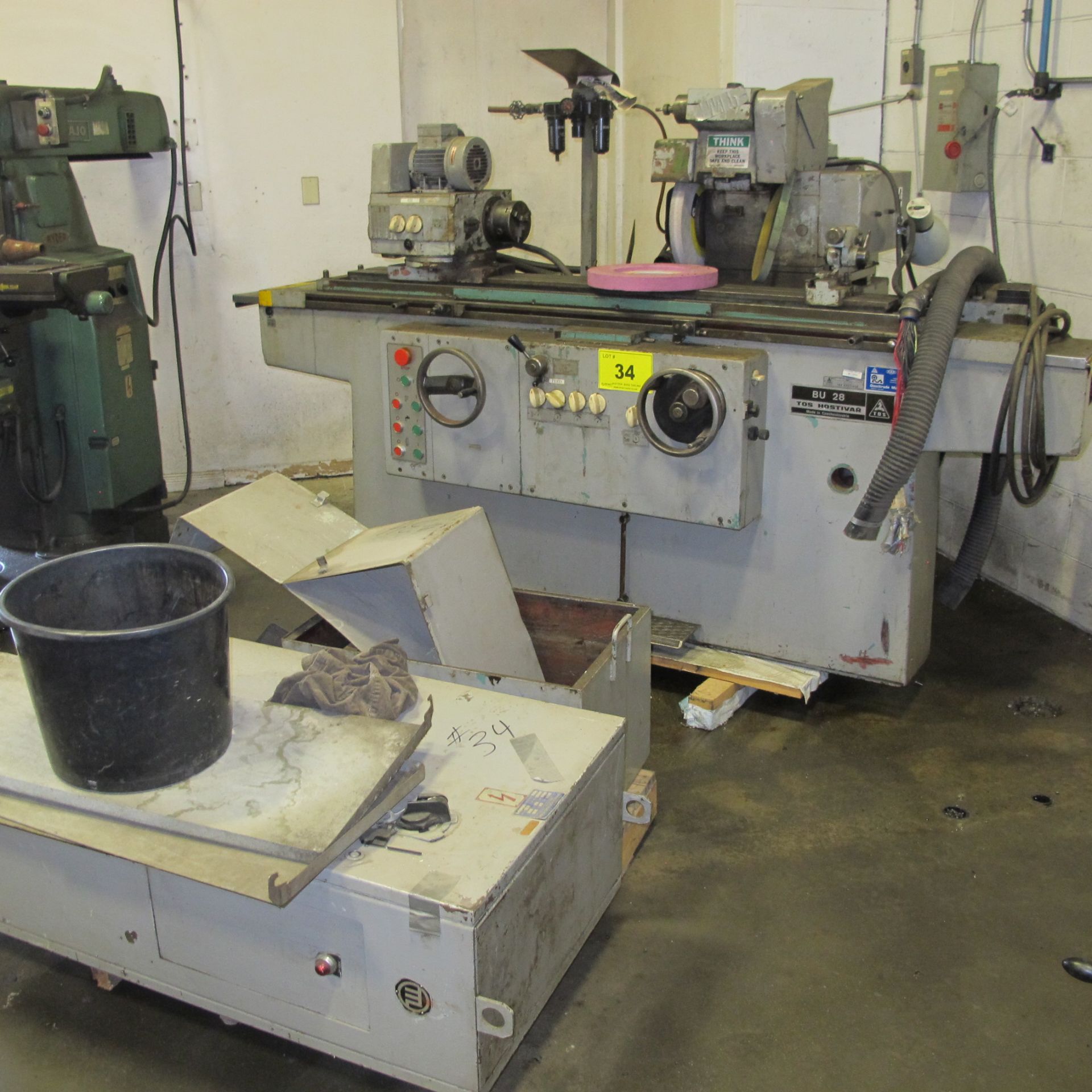 TOS BU28-1000 CYLINDRICAL GRINDER W/ I.D. & O.D. ATTACHMENTS, 5” 3-JAW CHUCK, 48” BED, S/N 68742 - Image 2 of 5