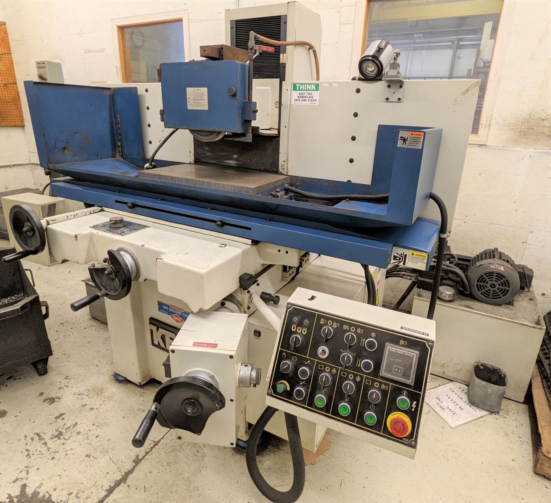 KENT KGS-83AHD AUTOMATIC HYDRAULIC SURFACE GRINDER, 12” X 24” MAGNETIC SURFACE PLATE, DRESSER, S/N - Image 3 of 6