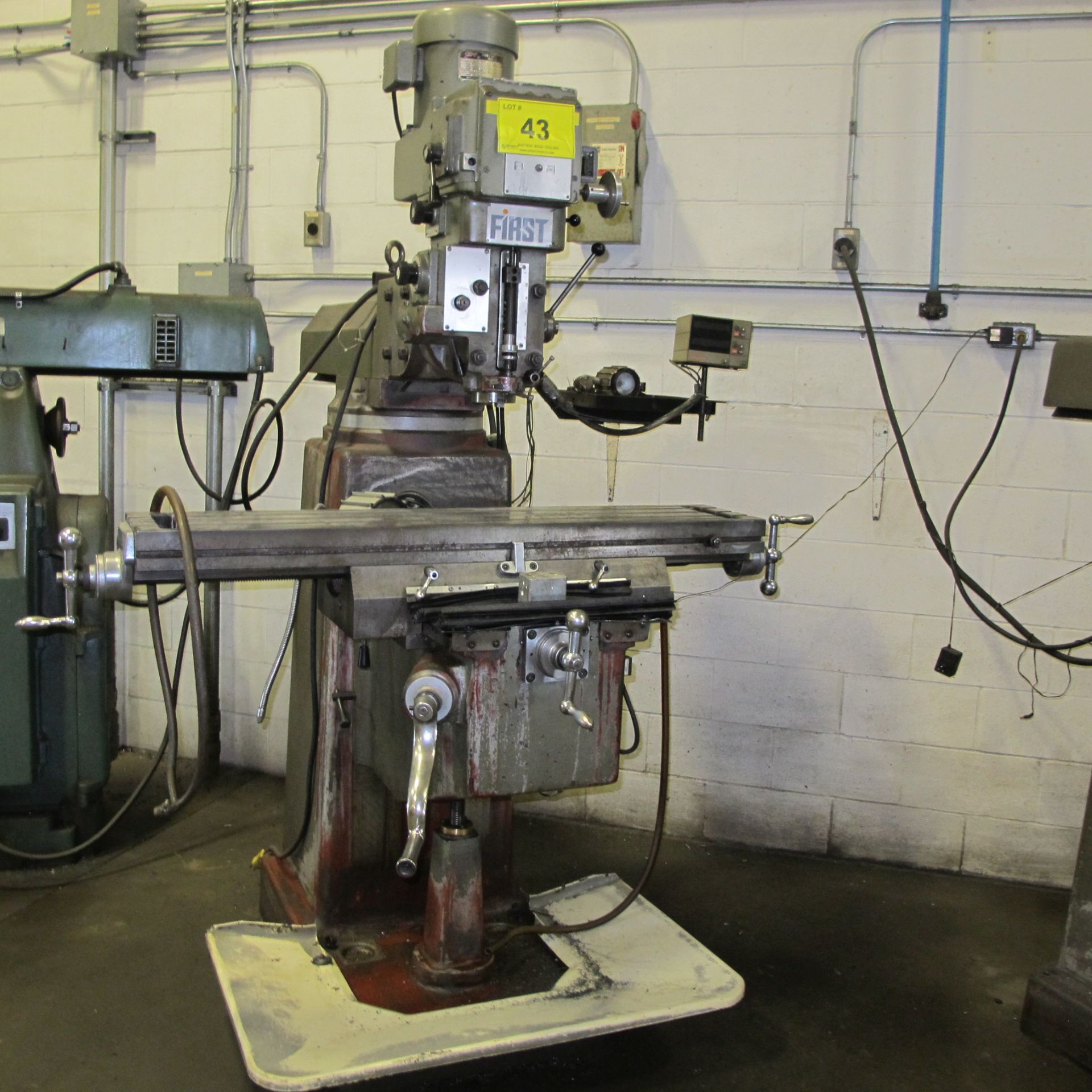 FIRST LC-185VS VERTICAL MILLING MACHINE, 3HP, 10" X 50" TABLE, MITUTOYO 2-AXIS DRO