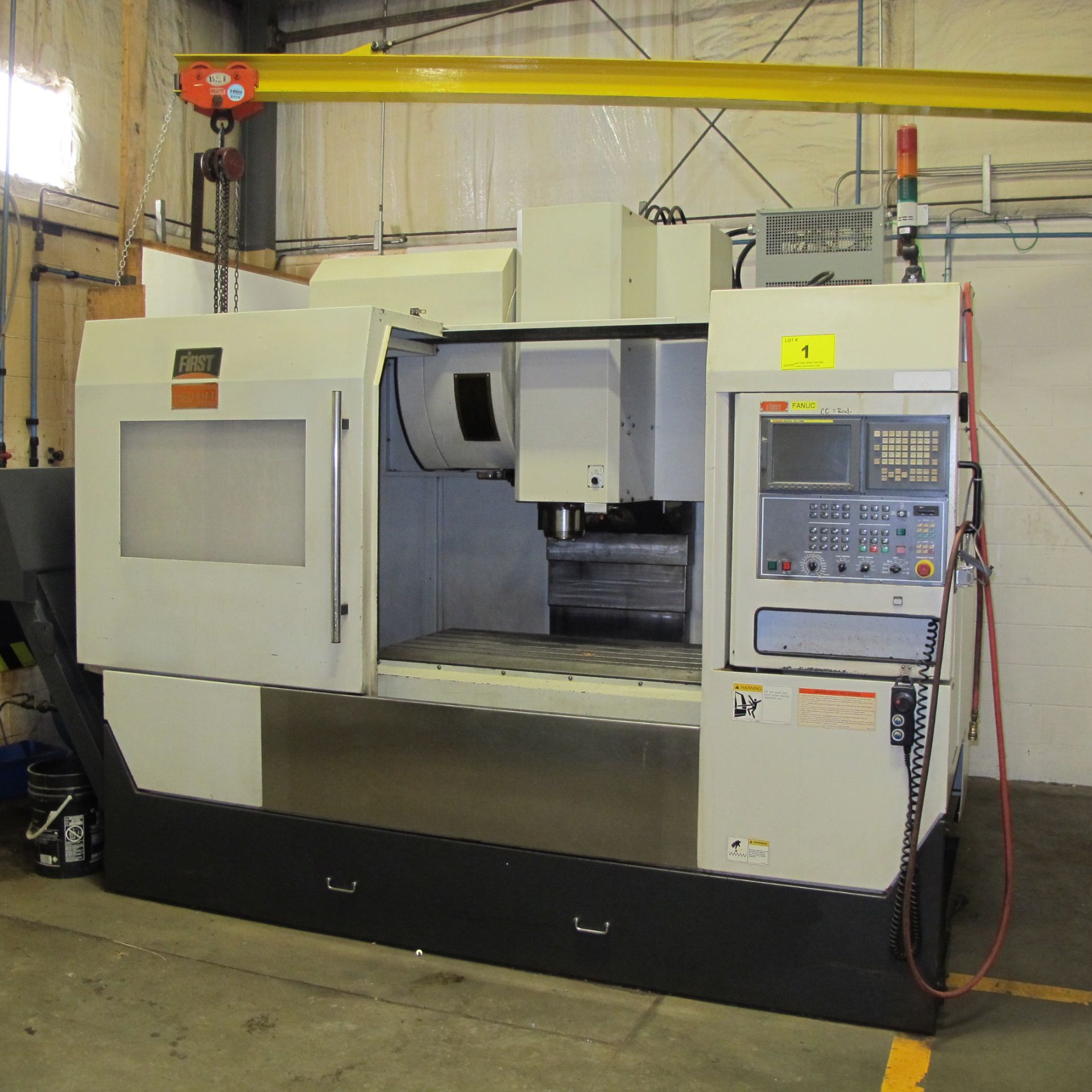 2008 FIRST MCV-1100 CNC VERTICAL MACHINING CENTER, FANUC SERIES 21I-MB CNC CONTROL, 24” X 50” TABLE, - Image 2 of 9