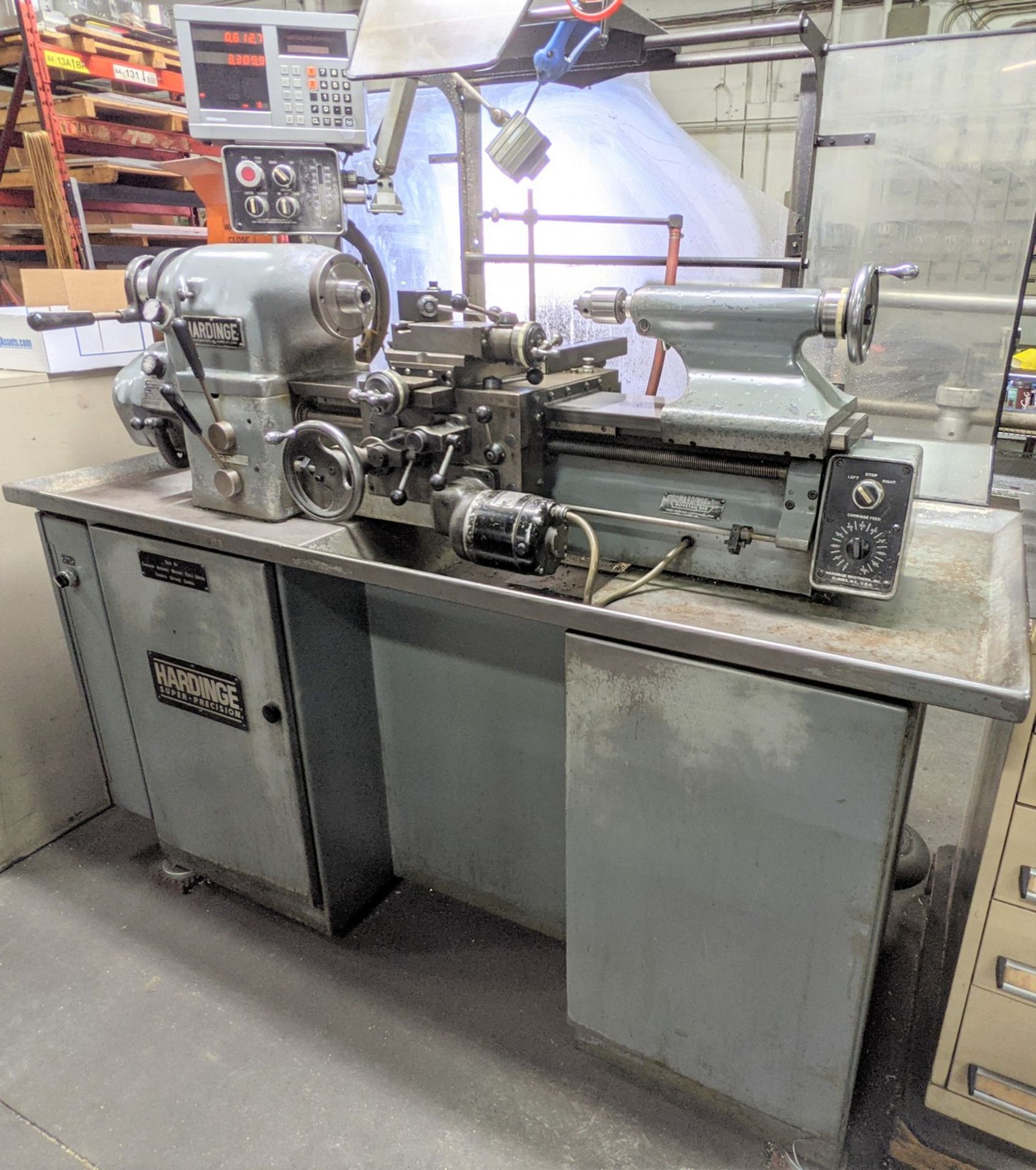 HARDINGE MODEL HLV-H TOOL ROOM LATHE, DRO, 9" MAX CUT DIA., 18" MAX CUT LENGTH (RIGGING FEE $200) - Image 3 of 16