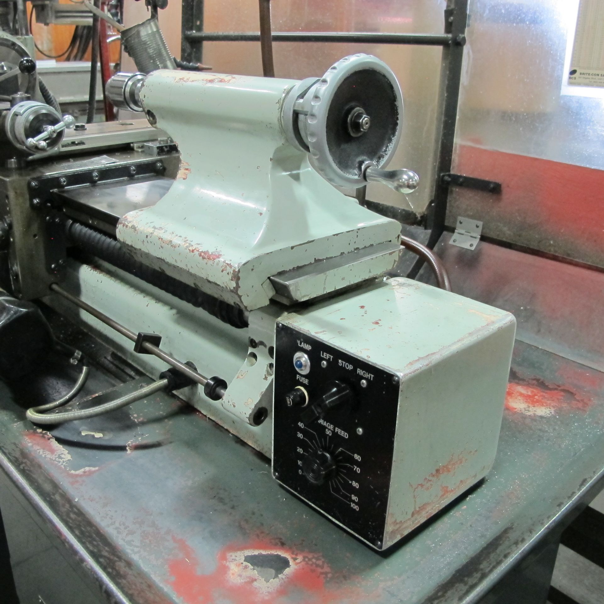 CYCLEMATIC MODEL CLT-618EM TOOL ROOM LATHE, ANILAM WIZARD 450L DRO, 11” SWING, 9" MAX CUT DIA., 18" - Image 12 of 16