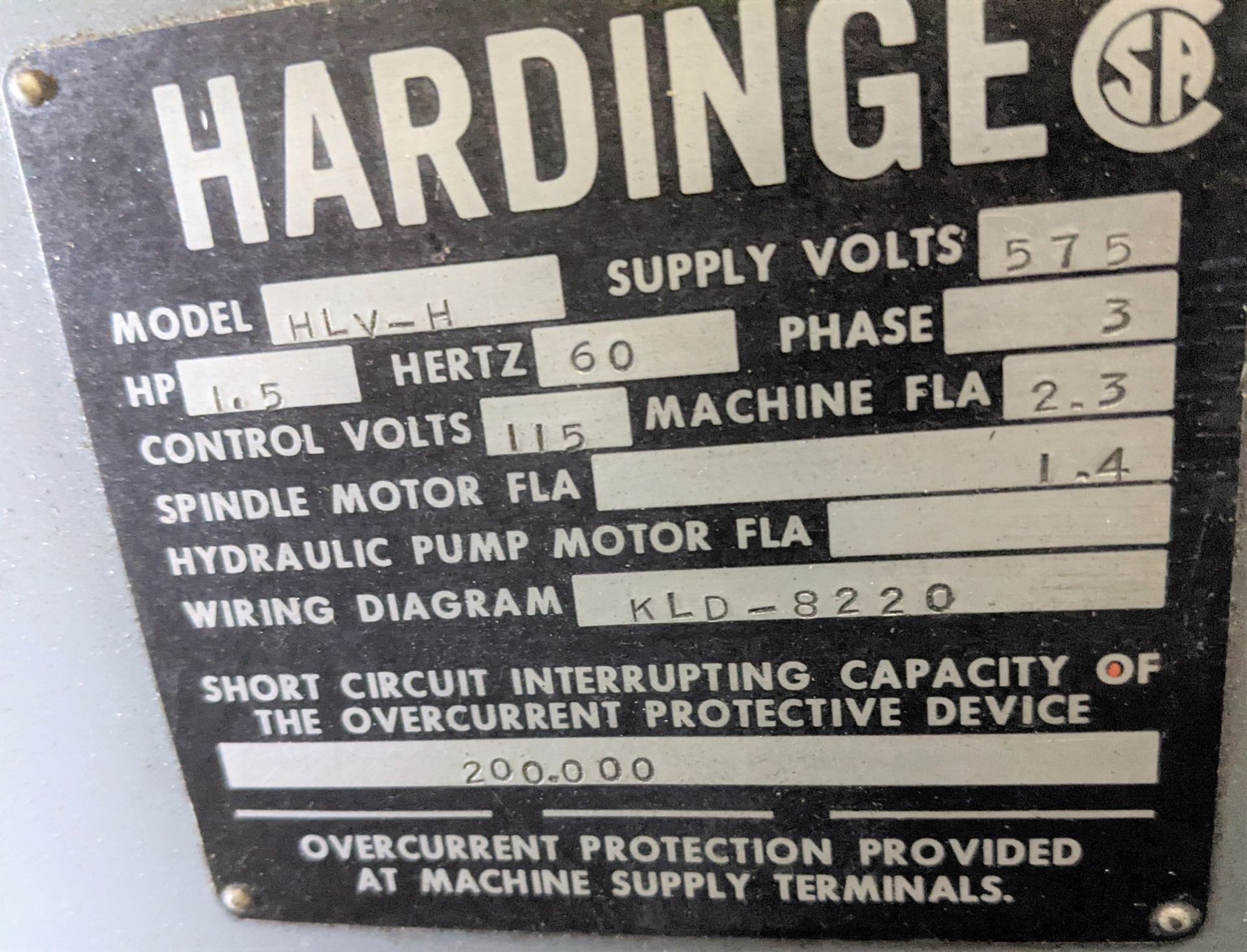 HARDINGE MODEL HLV-H TOOL ROOM LATHE, DRO, 9" MAX CUT DIA., 18" MAX CUT LENGTH (RIGGING FEE $200) - Image 13 of 16