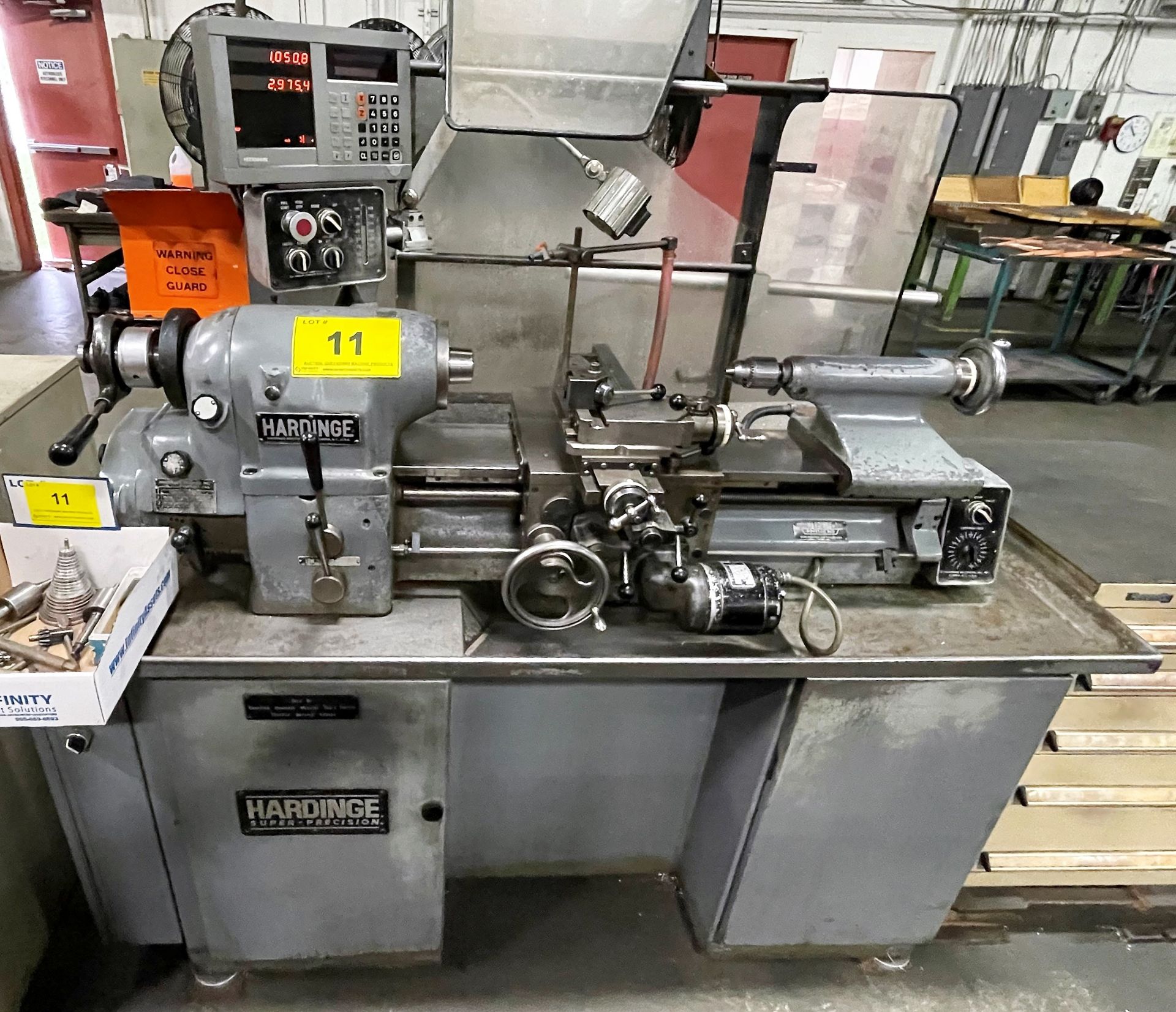 HARDINGE MODEL HLV-H TOOL ROOM LATHE, DRO, 9" MAX CUT DIA., 18" MAX CUT LENGTH (RIGGING FEE $200) - Image 2 of 16