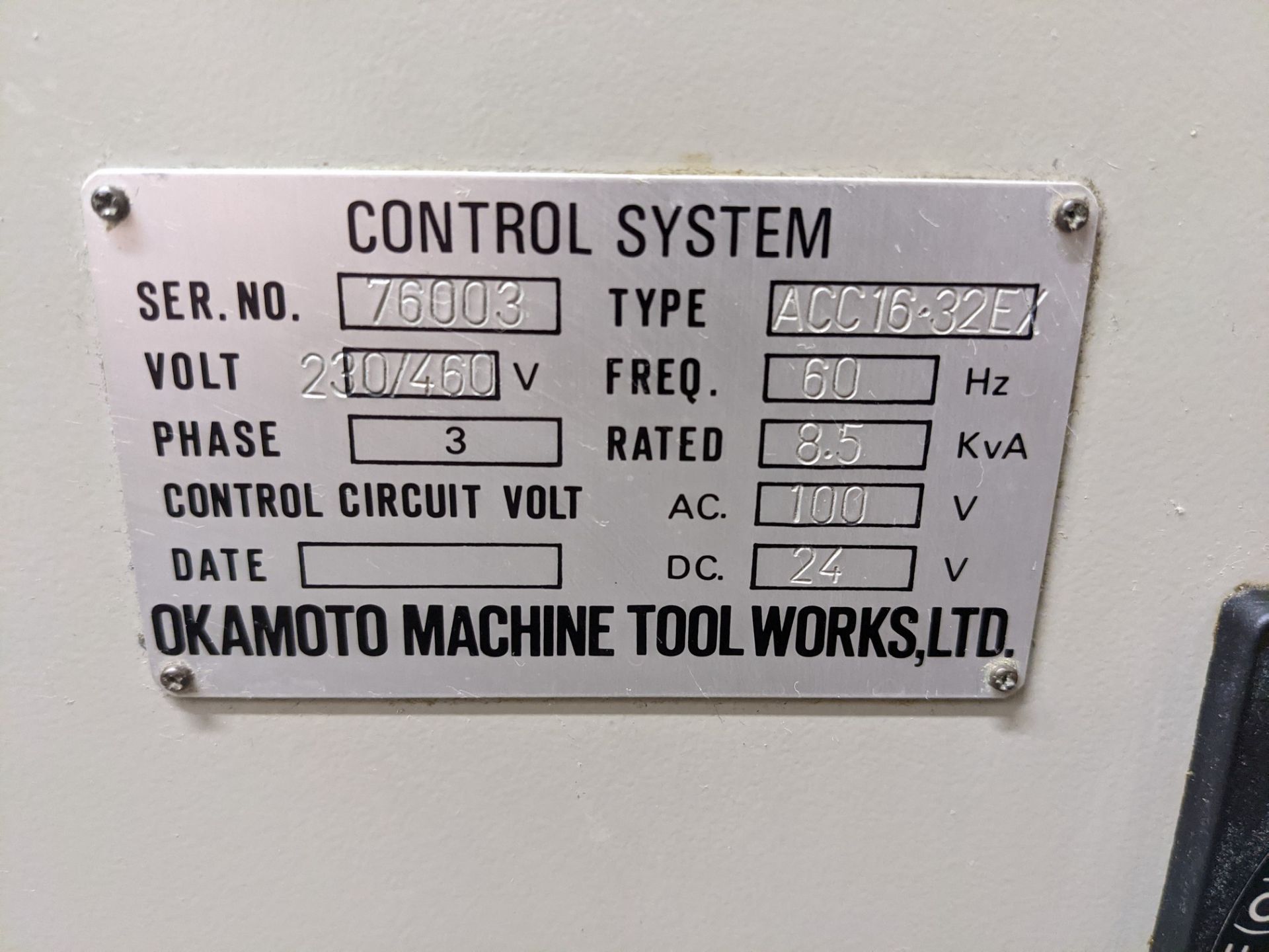 OKAMOTO MODEL ACC16-32 EX AUTOMATIC HYDRAULIC SURFACE GRINDER, FANUC 21-GA CNC CONTROL, 16" W X - Image 13 of 16