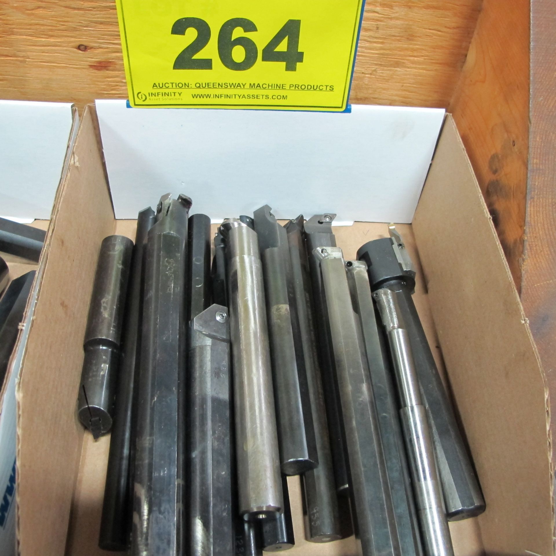 BOX OF TOOL BARS W/ CARBIDE CUTTERS
