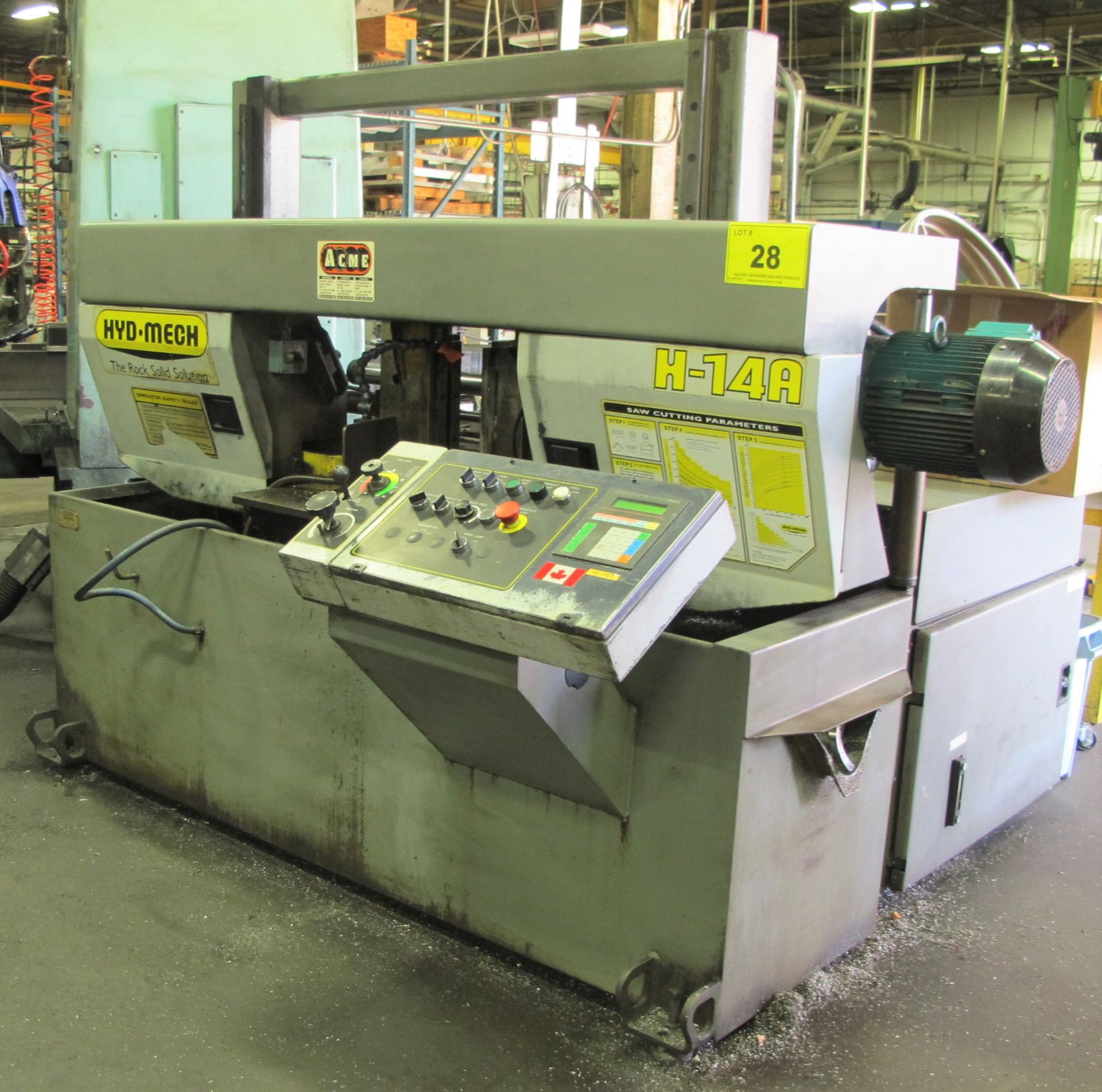 HYD-MECH (2001) MODEL H-14A HORIZONTAL AUTOMATIC BANDSAW, AUTO CLAMP, AUTO FEED, S/N 60401377 ( - Image 2 of 18