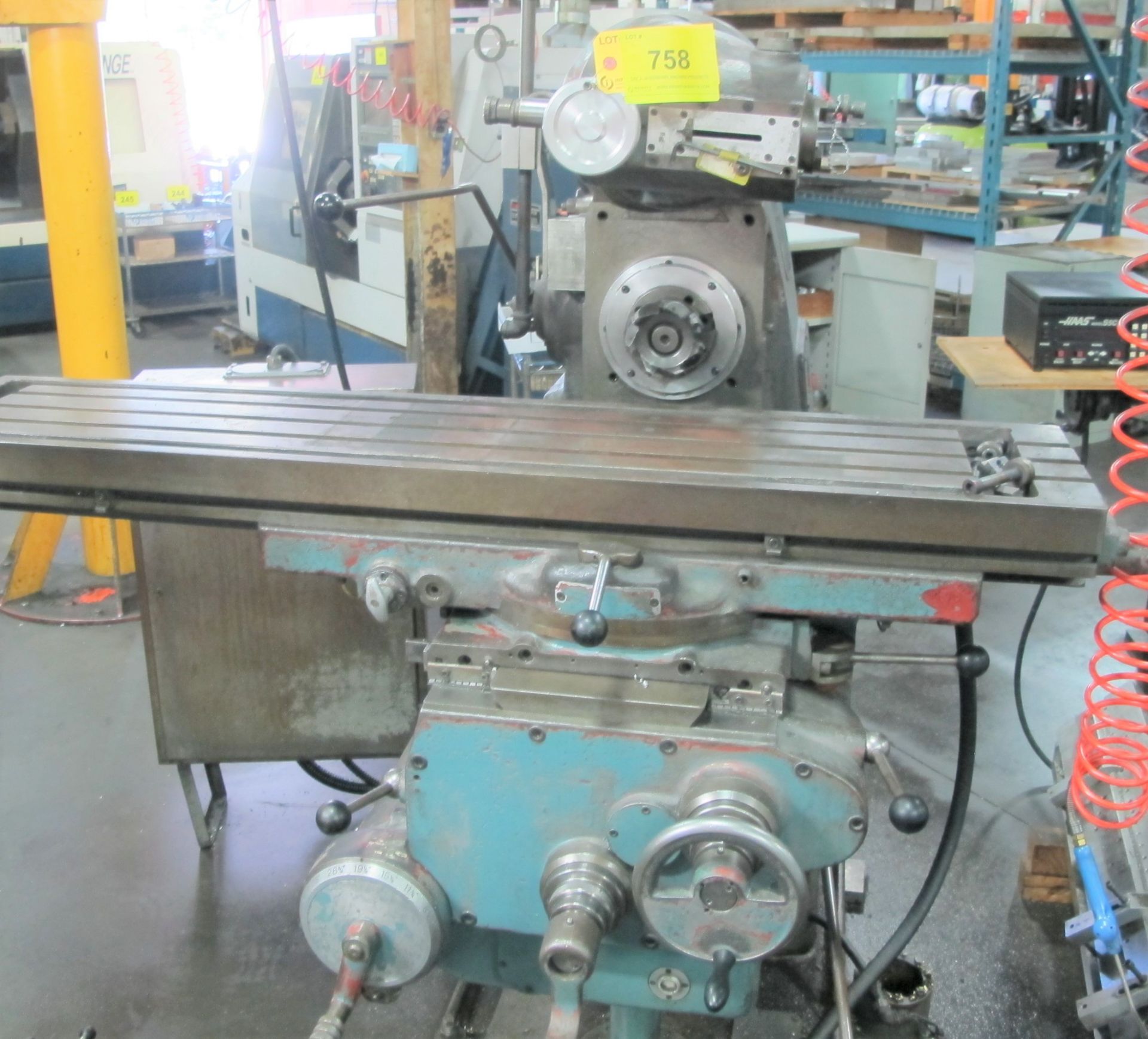 ROSEN FORS RFU UNIVERSAL MILLING MACHINE, S/N 690, 12" X 58" TABLE, 4-1/2" CUTTING HEAD