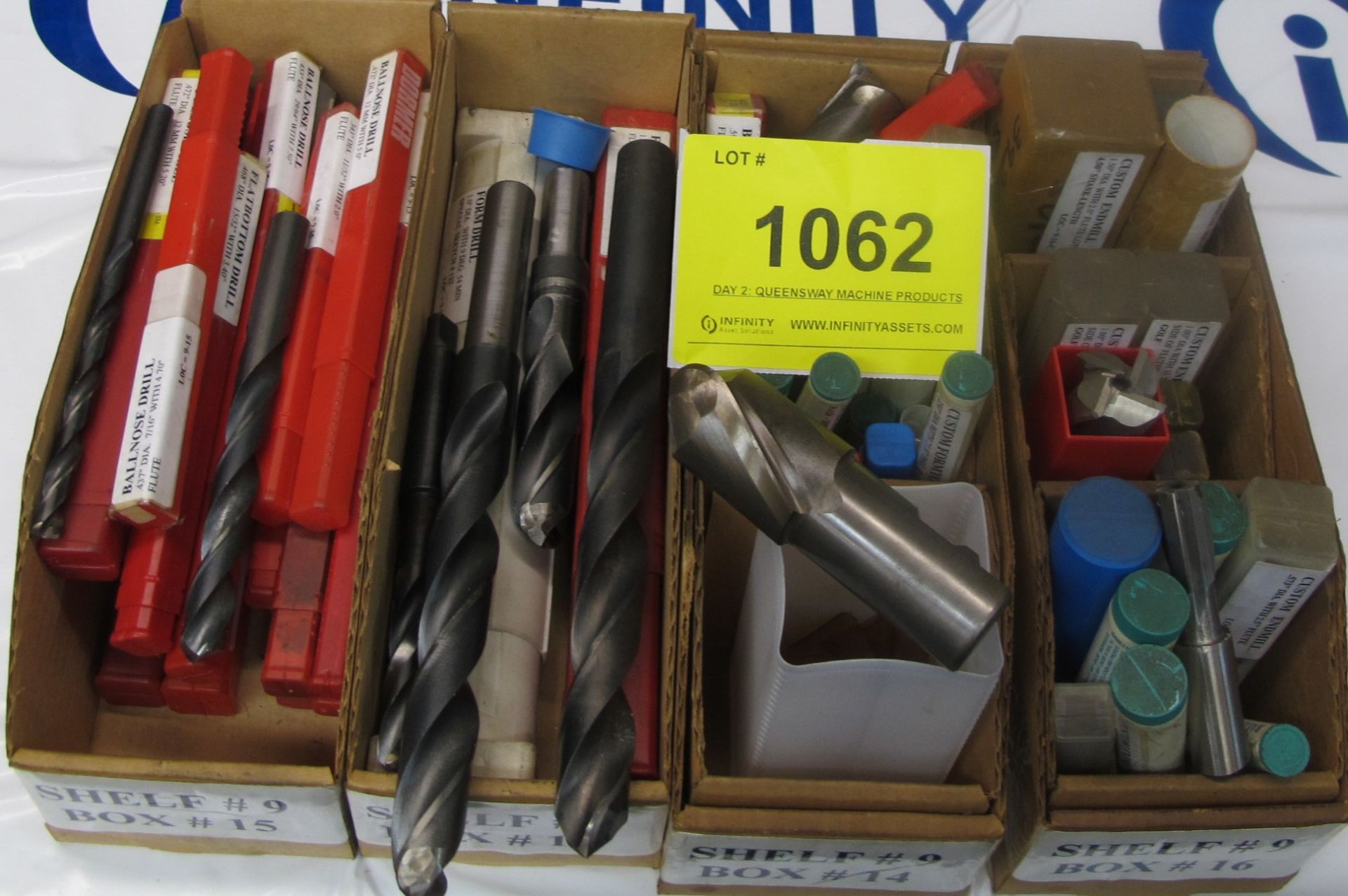 LOT OF (4) BOXES OF DRILL BITS AND END MILLS