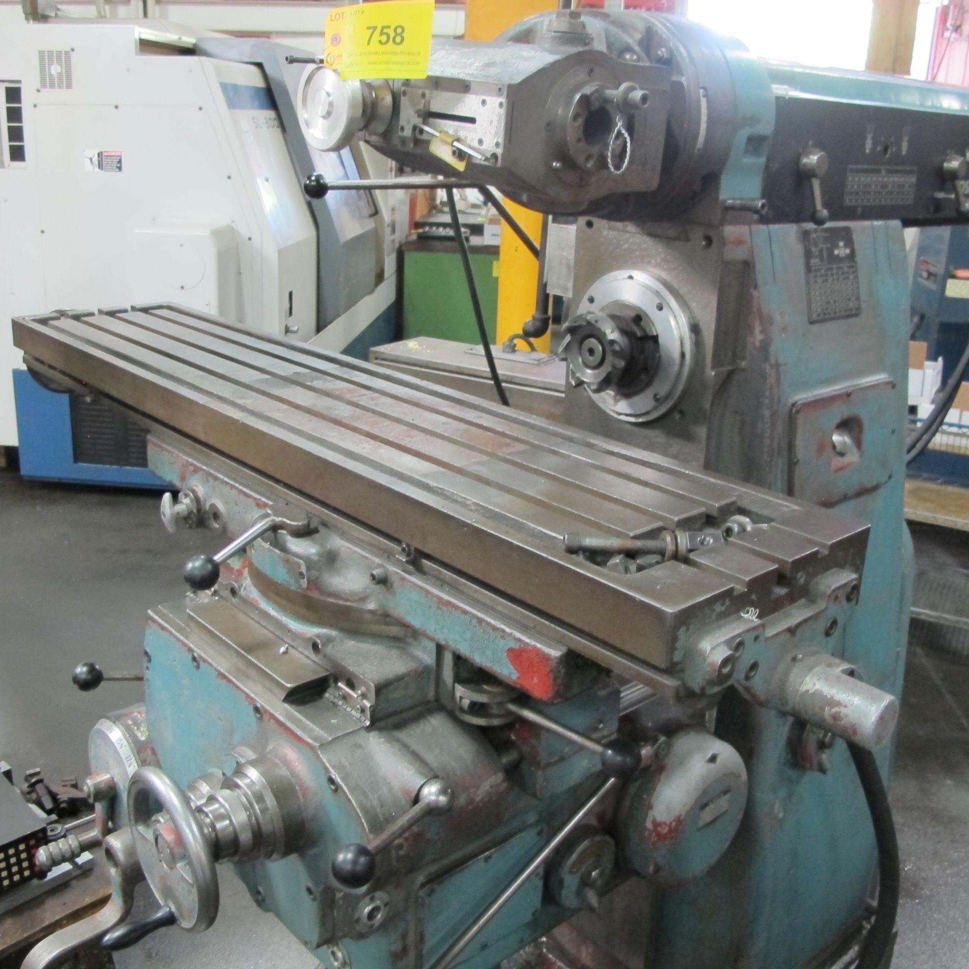 ROSEN FORS RFU UNIVERSAL MILLING MACHINE, S/N 690, 12" X 58" TABLE, 4-1/2" CUTTING HEAD - Image 3 of 4