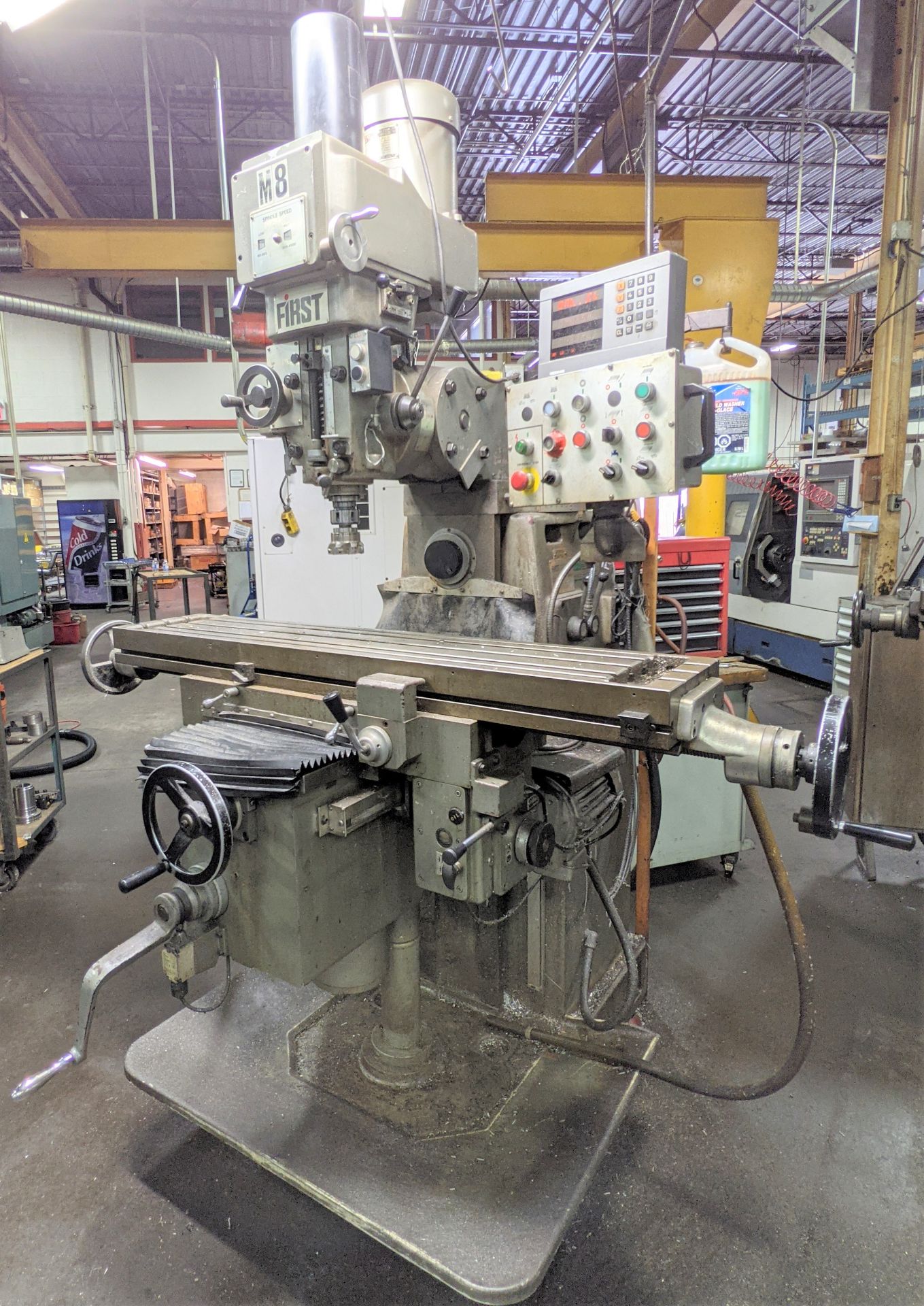 FIRST LC-20VHS UNIVERSAL MILLING MACHINE, S/N 8501491, HEIDENHAIN 3-AXIS DRO, 4HP, 60 TO 4,500