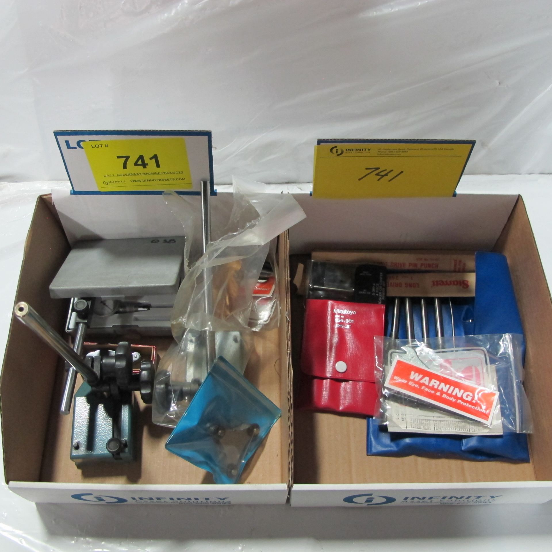 LOT OF (2) BOXES OF MAGNETIC STANDS, MITUTOYO DIAL INDICATOR SET, PRODUCTS ENGINEERING SCREW PITCH - Image 2 of 2