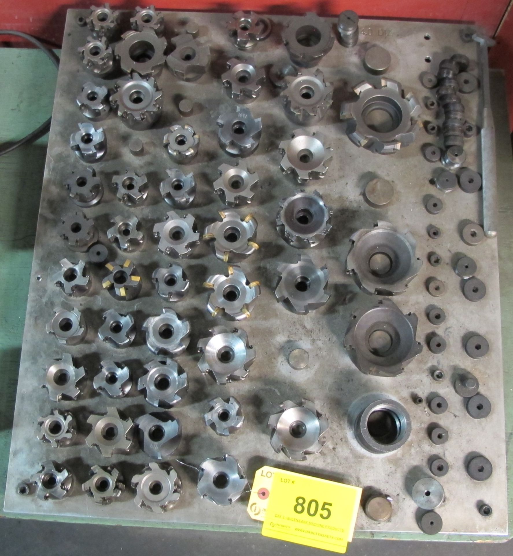 LOT OF CARBIDE INSERT CUTTING HEADS W/ ALUMINUM MOUNTING PLATFORM - Image 3 of 3