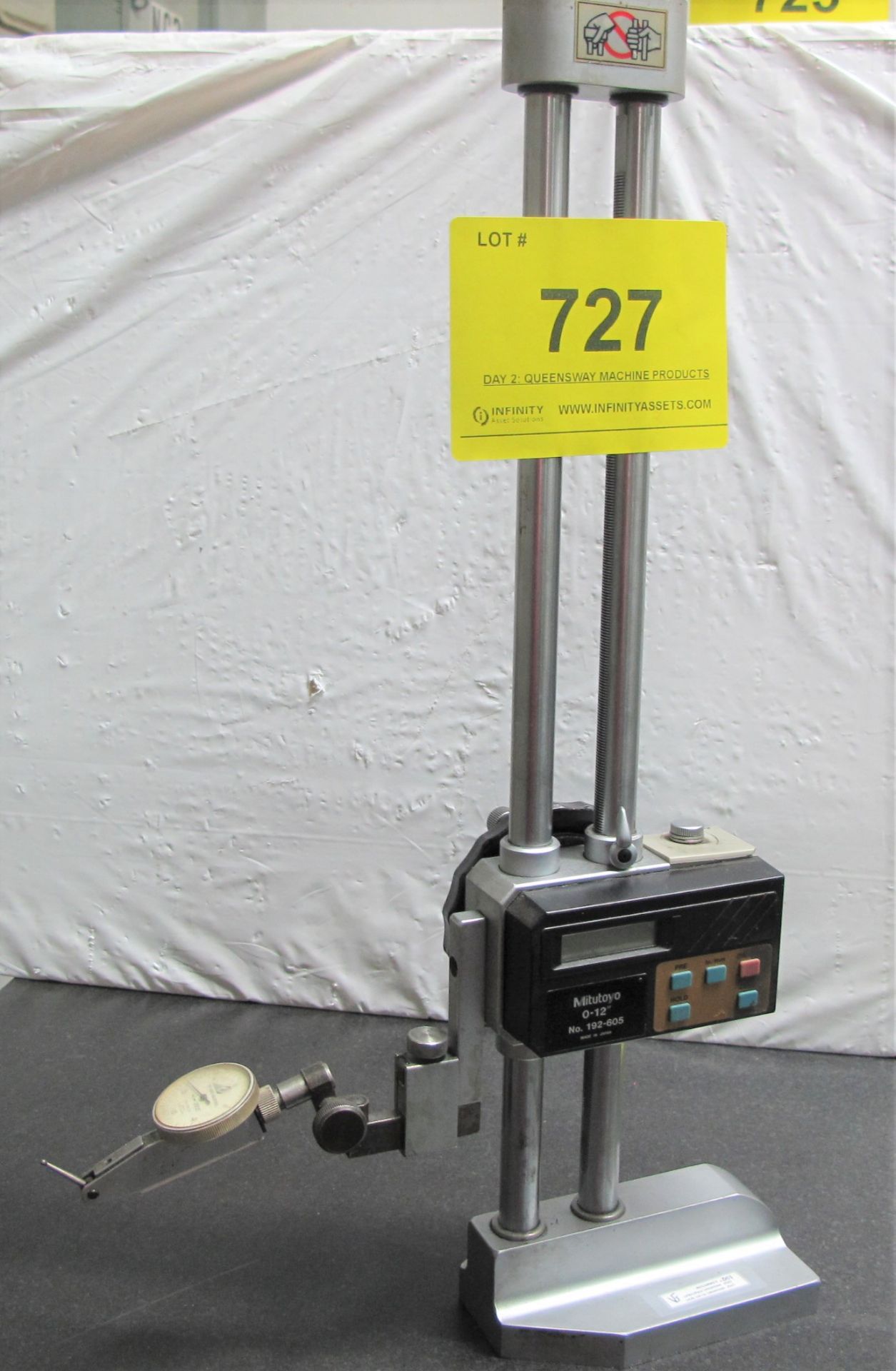 MITUTOYO 0-12" 192-605 DIGITAL HEIGHT GAUGE W/ TH DIAL INDICATOR
