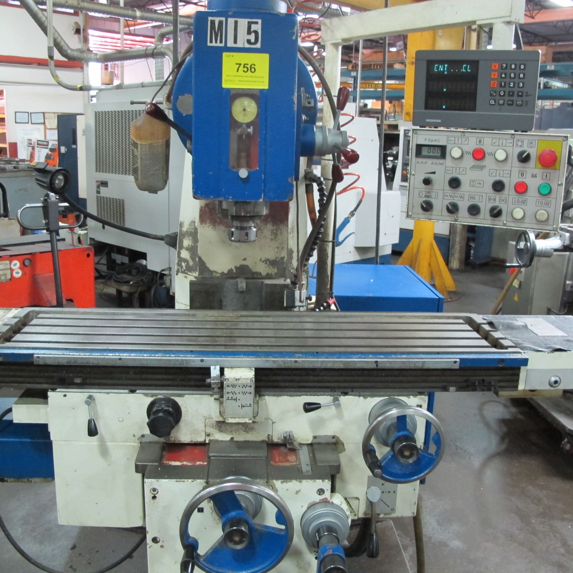 2002 TOS FBV32 UNIVERSAL MILLING MACHINE, S/N 323001023, TRAVELS: X-23", Y-9", Z-18", ELECTRICAL - Image 3 of 6