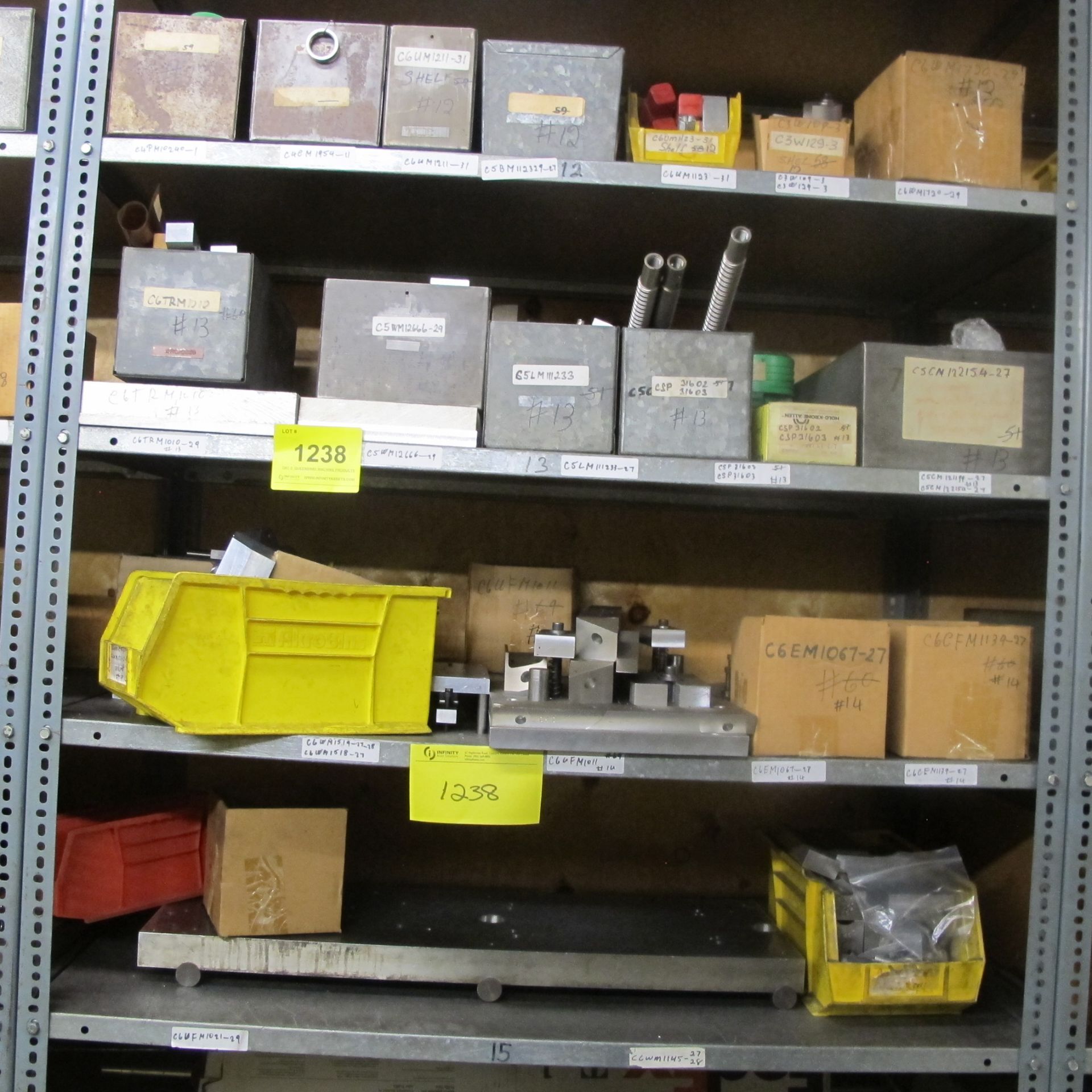 METAL PARTS AND FIXTURES ON (7) SECTION, 7-LEVEL RACK INCLUDING (3) PALLETS IN FRONT OF RACKING ( - Image 6 of 8