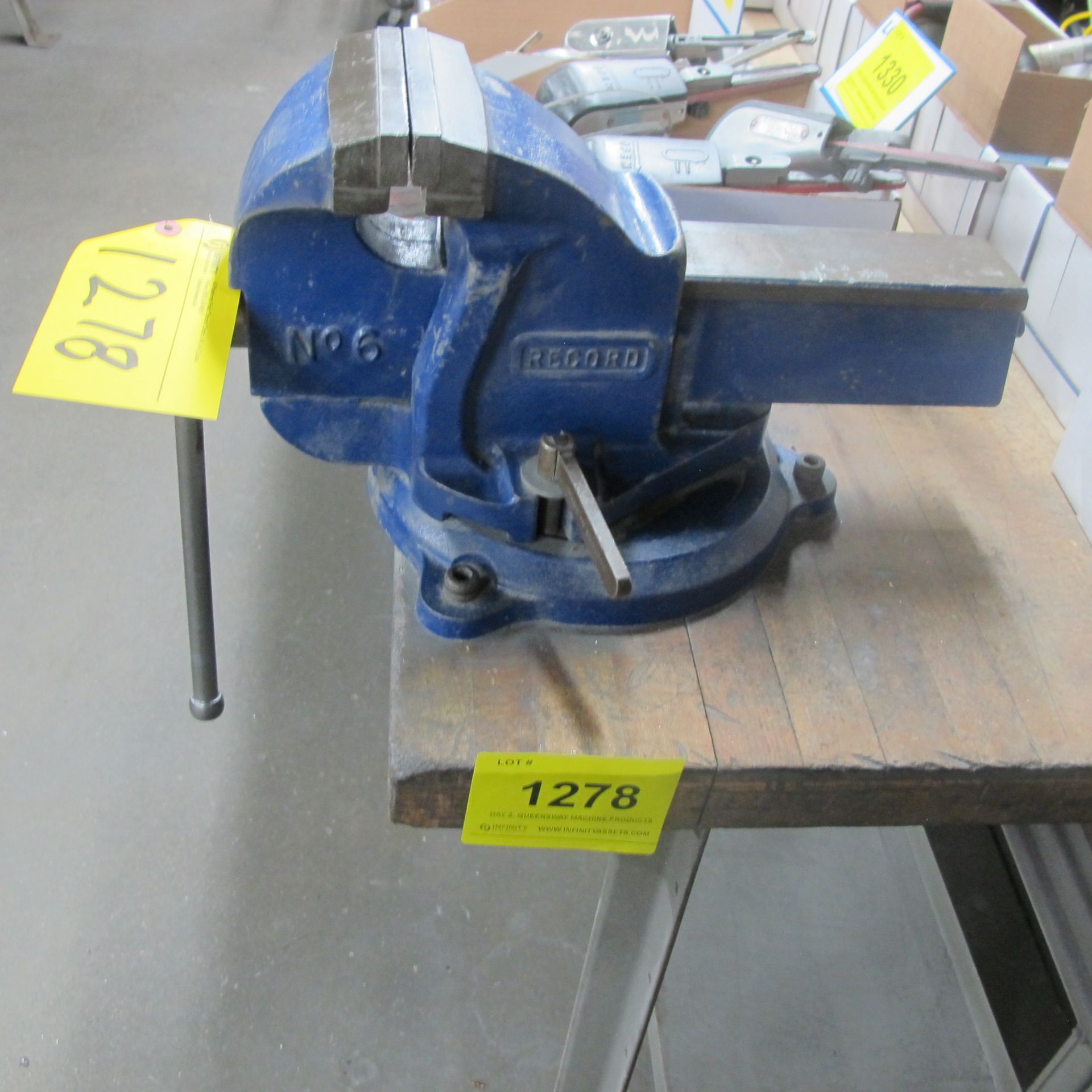 LOT OF (2) WORKBENCHES W/ RECORD 6" VISE (NO CONTENTS) - Image 3 of 3