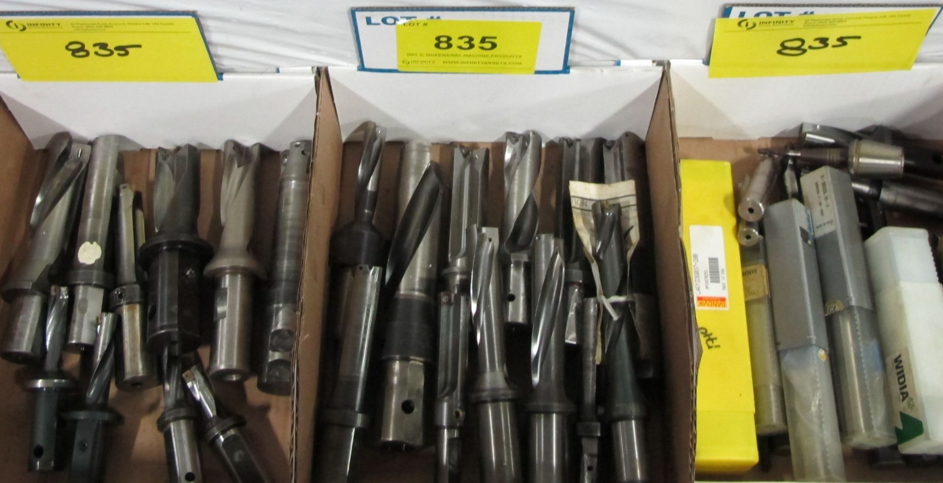 LOT OF (3) BOXES OF CARBIDE AND HIGH SPEED AND MILLS AND DRILL BITS - Image 2 of 2