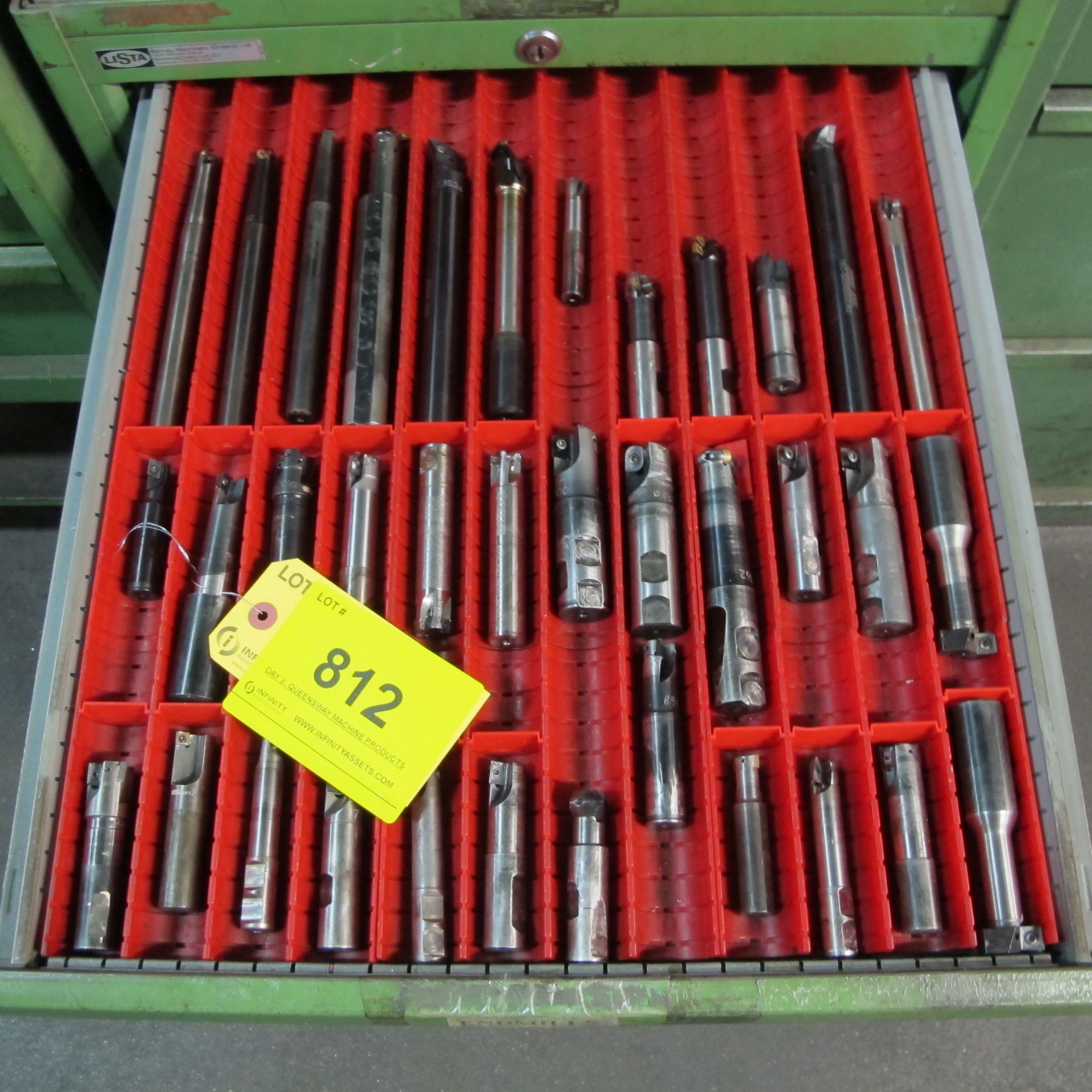 CONTENTS OF 1-DRAWER OF CABINET INCLUDING CARBIDE INSERT CUTTING BARS (SUBJECT TO BULK BID LOT 811)