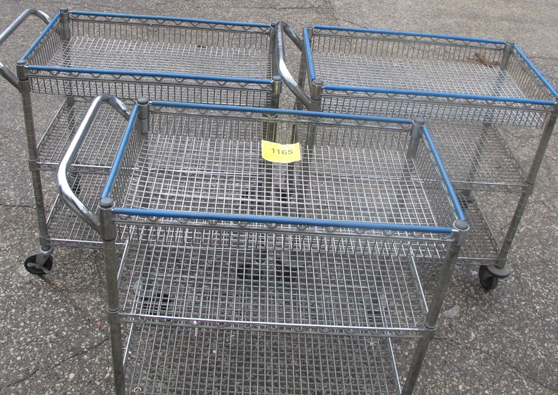 LOT OF (3) MESH 3-LEVEL SHOP CARTS, 30"L X 18"W X 32"H (NO CONTENTS)