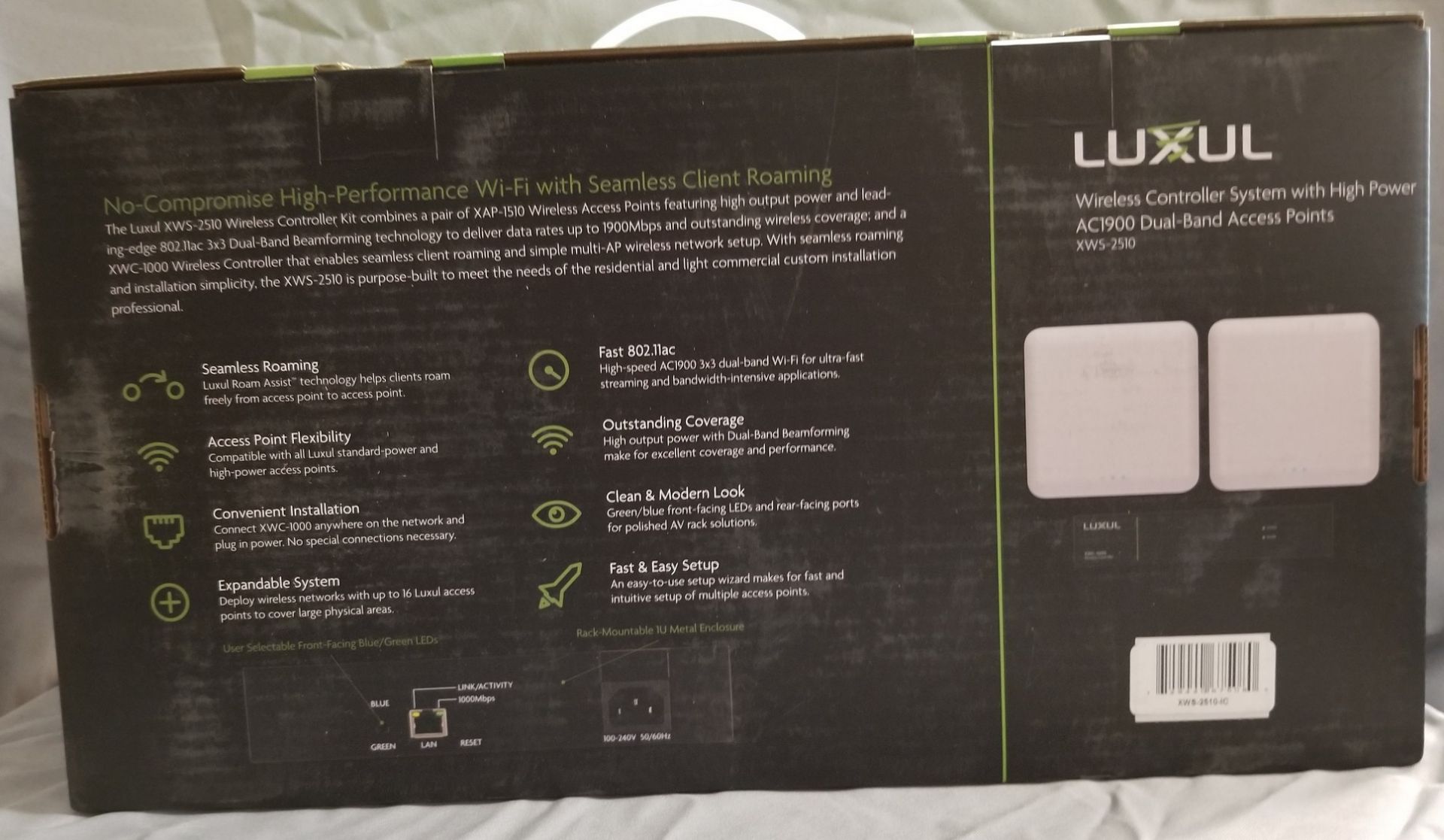 LUXUL, XWS-2510 WIRELESS CONTROLLER SYSTEM WITH HIGH POWER ACI900 DUAL-BAND ACCESS POINTS - (BNIB) - Image 3 of 3