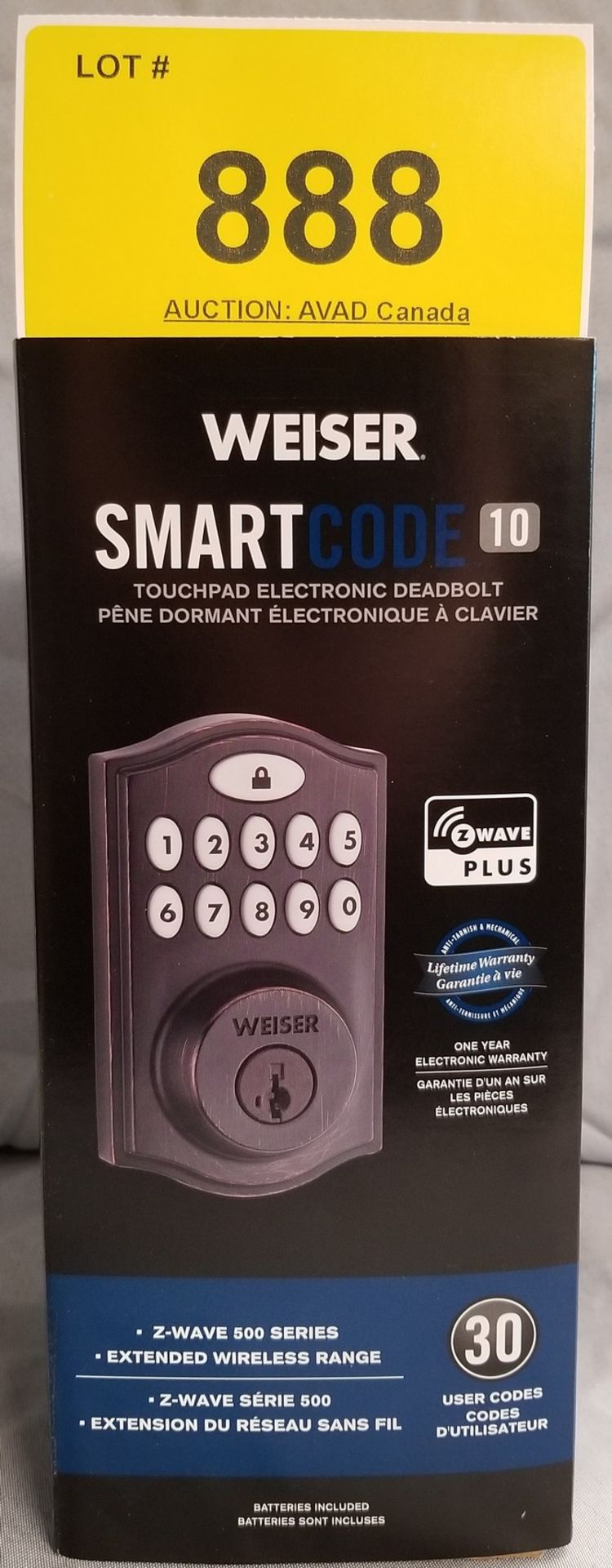 WEISER SMART CODE 10 TOUCHPAD ELECTRONIC DEADBOLT - (BNIB) MSRP $199