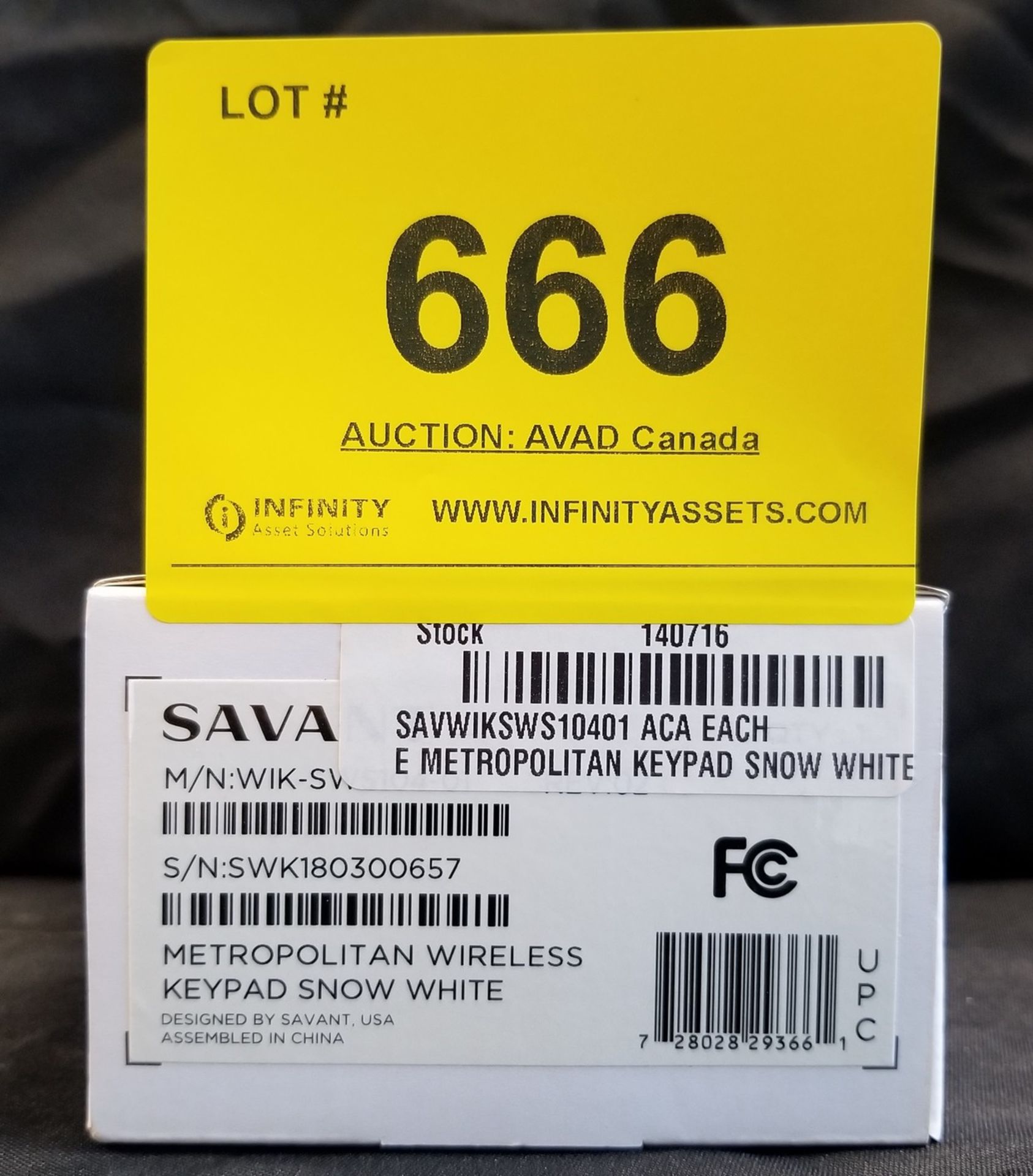 SAVANT,WIK-SWS104-01 METROPOLITAN WIRELESS KEYPAD SNOW WHITE - (BNIB) COST $165